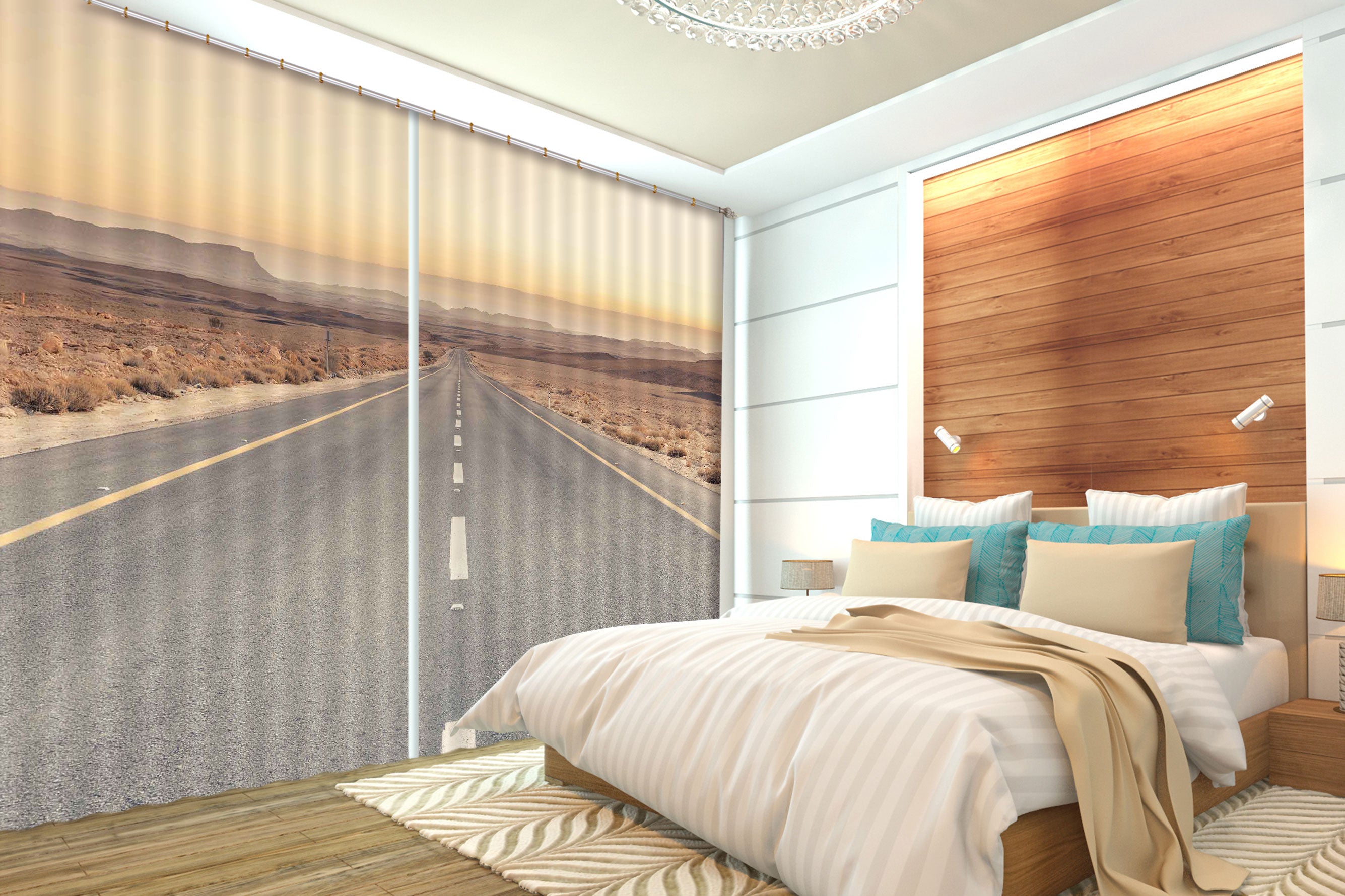 3D Prairie Highway 047 Assaf Frank Curtain Curtains Drapes