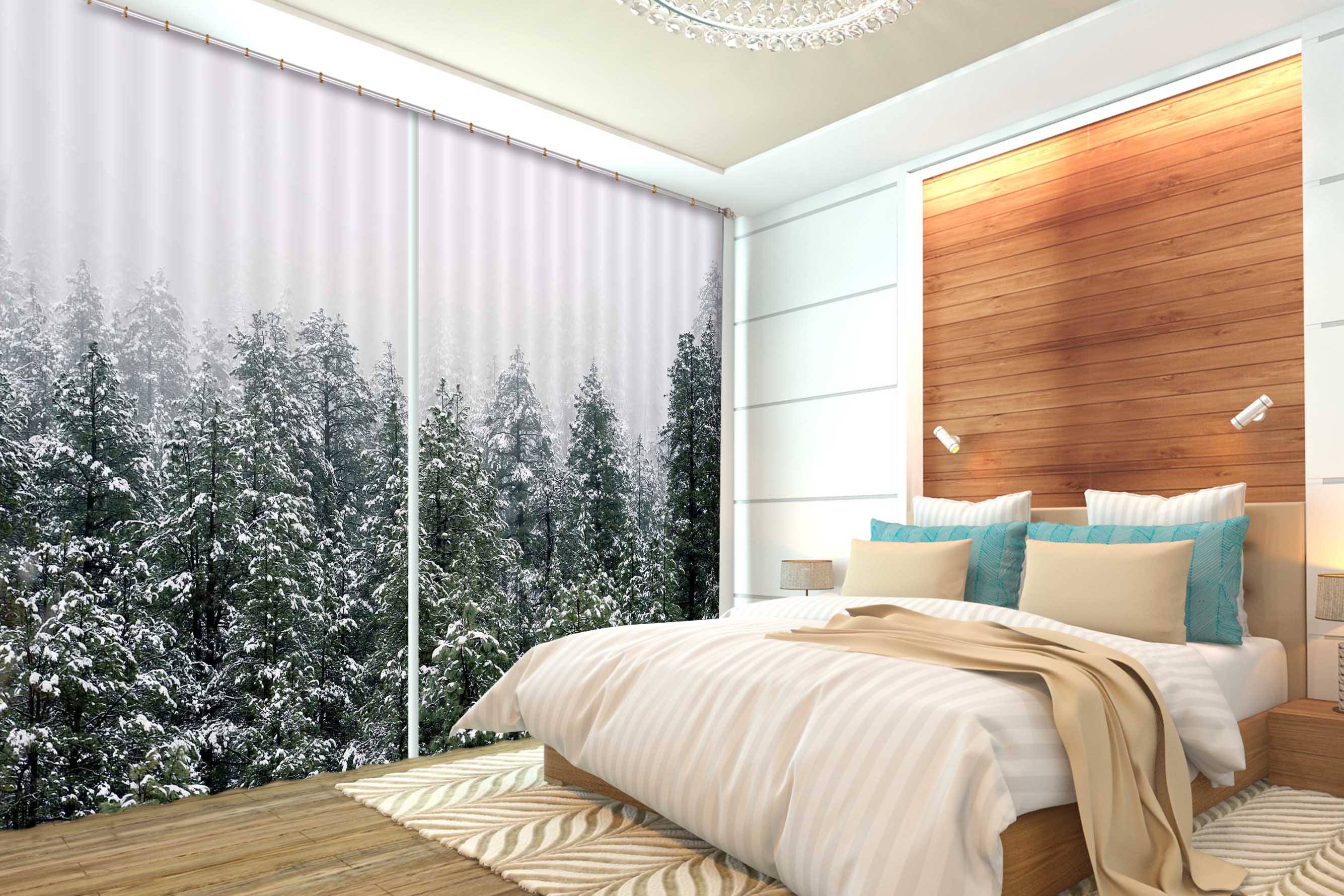 3D Heavy Snow Forest 129 Curtains Drapes