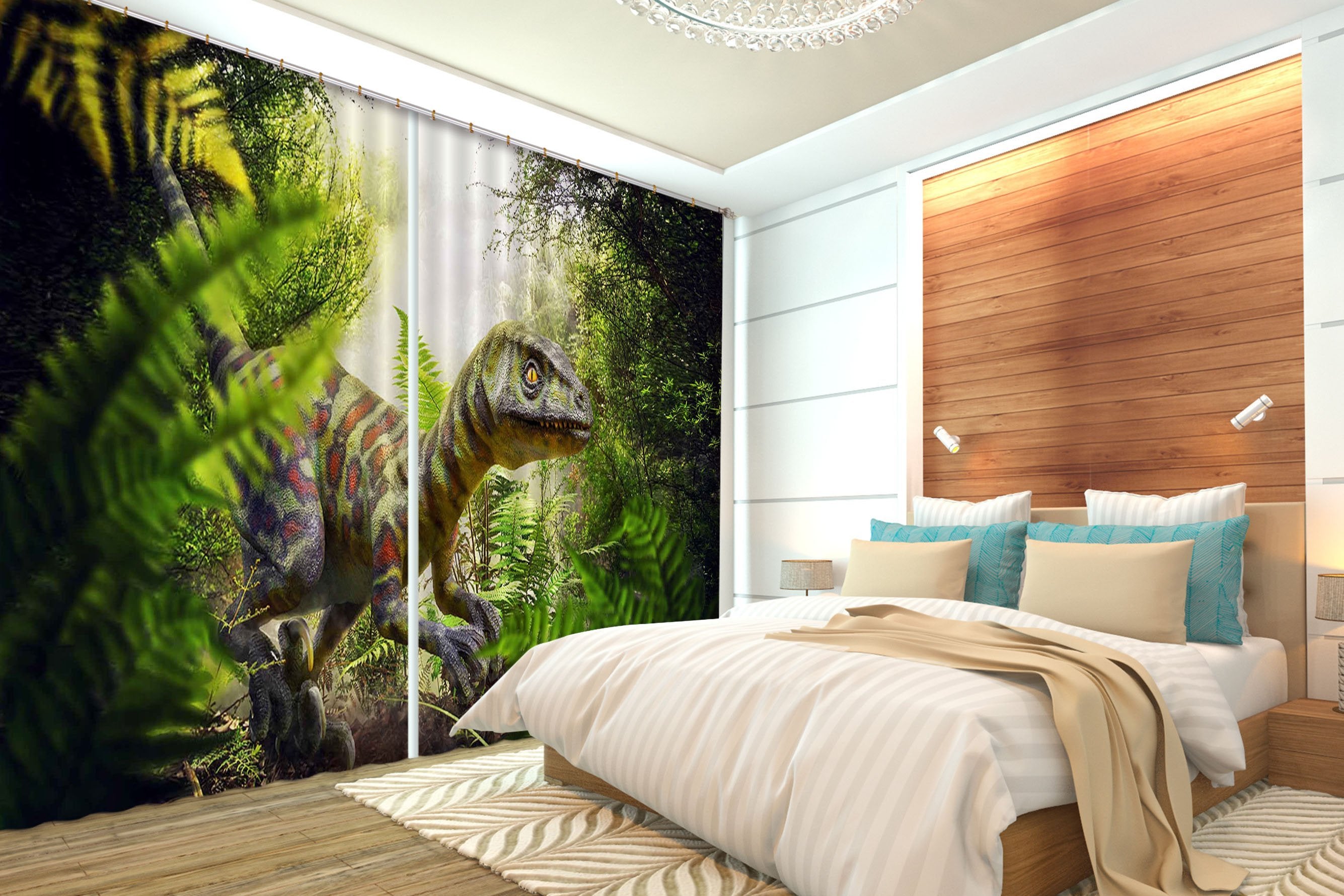 3D Green Dragon 134 Curtains Drapes Curtains AJ Creativity Home 