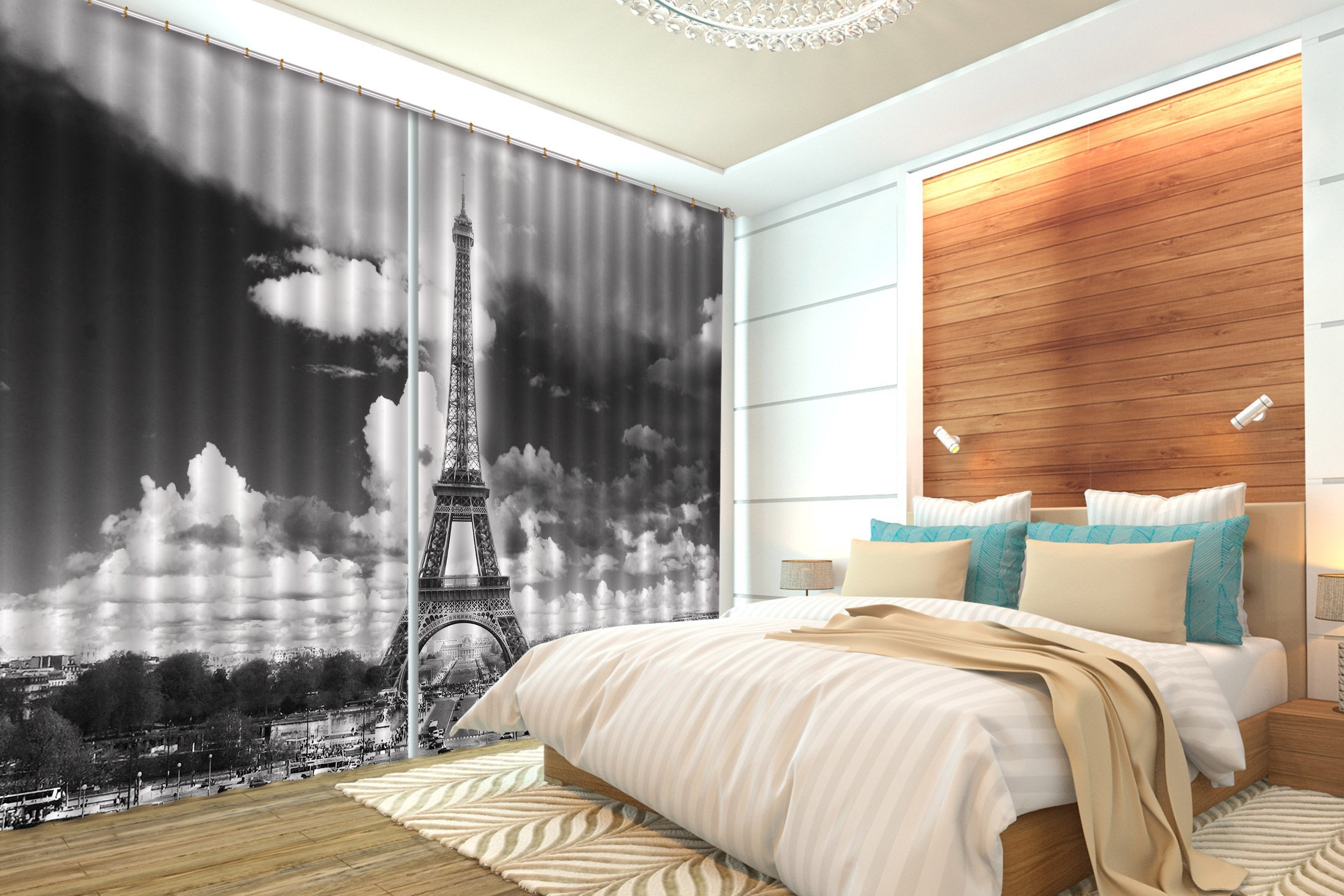 3D Paris Eiffel Tower 307 Curtains Drapes Wallpaper AJ Wallpaper 