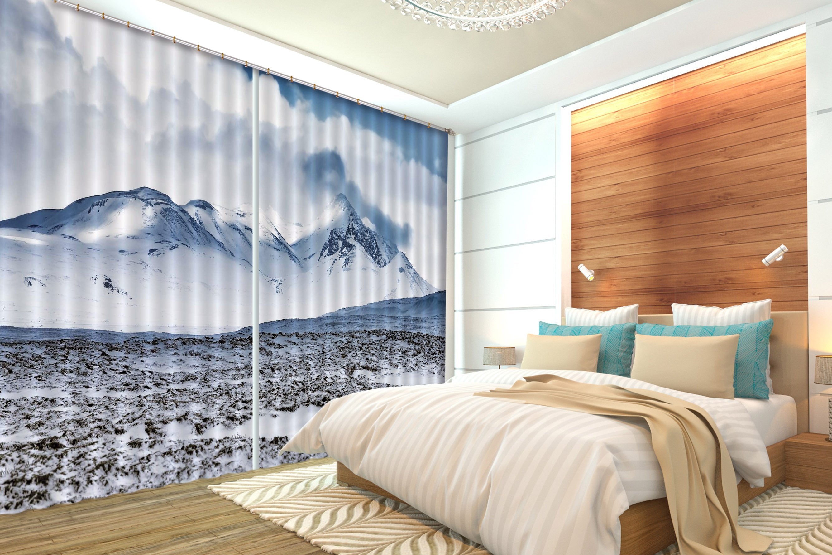 3D Snow Mountains 129 Curtains Drapes Wallpaper AJ Wallpaper 