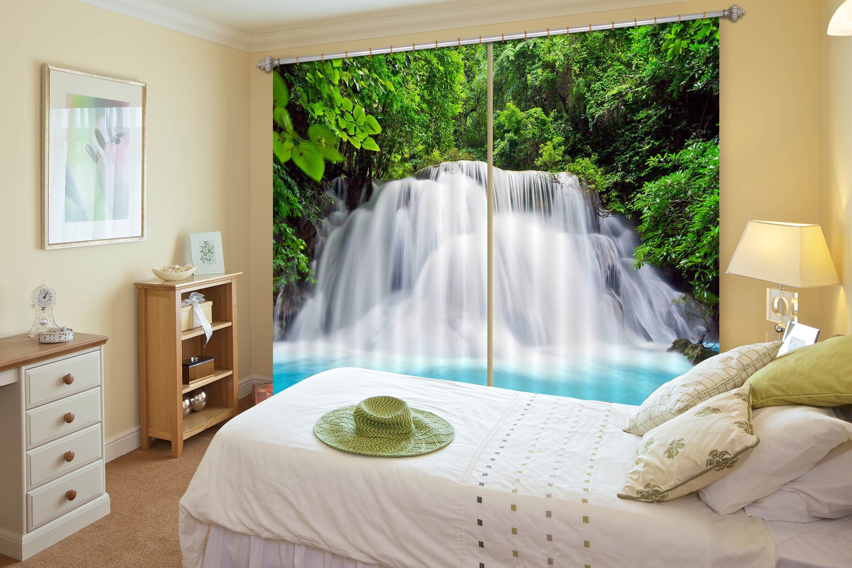 3D Big Waterfall 828 Curtains Drapes Wallpaper AJ Wallpaper 