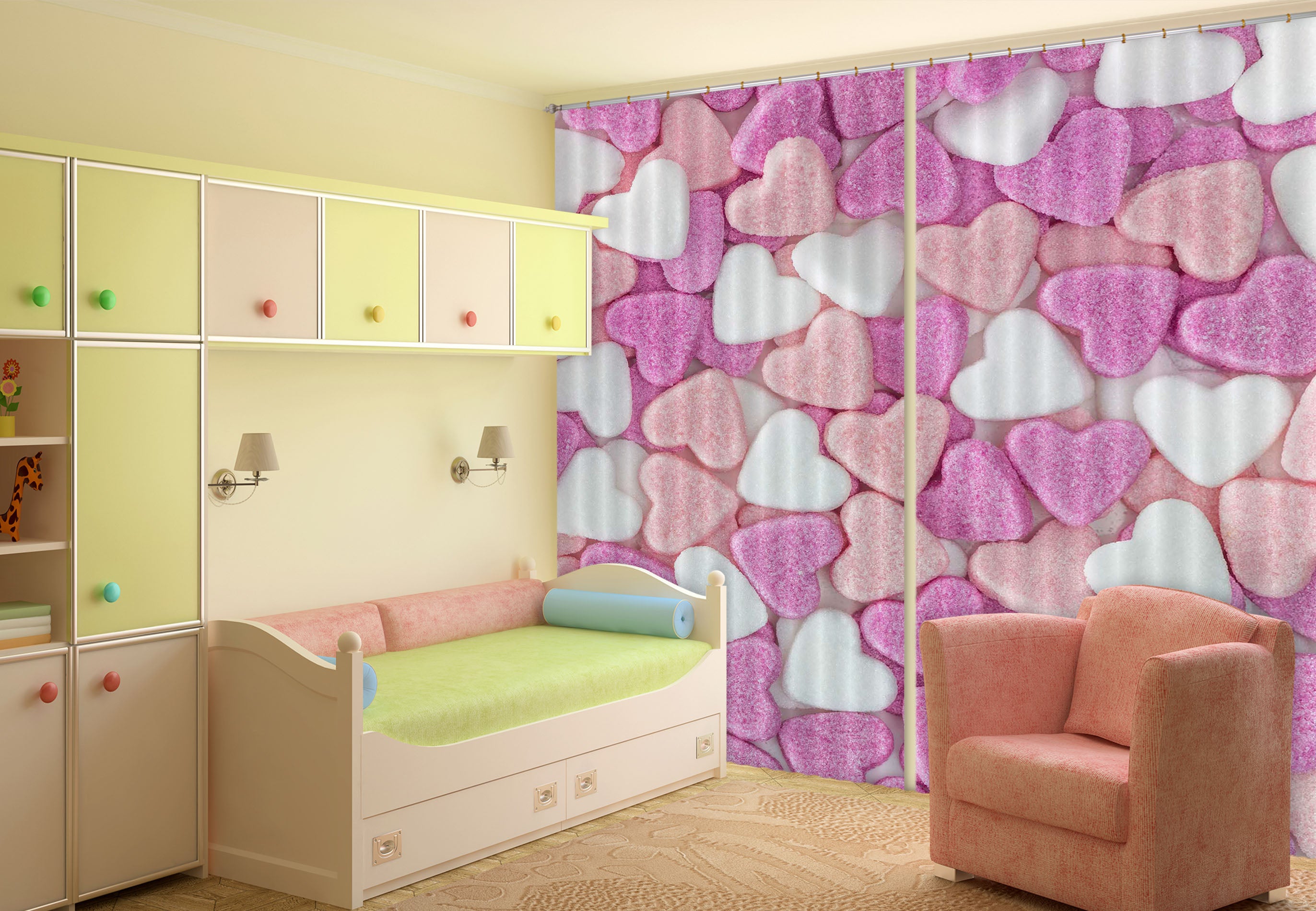 3D Love Candy 233 Assaf Frank Curtain Curtains Drapes
