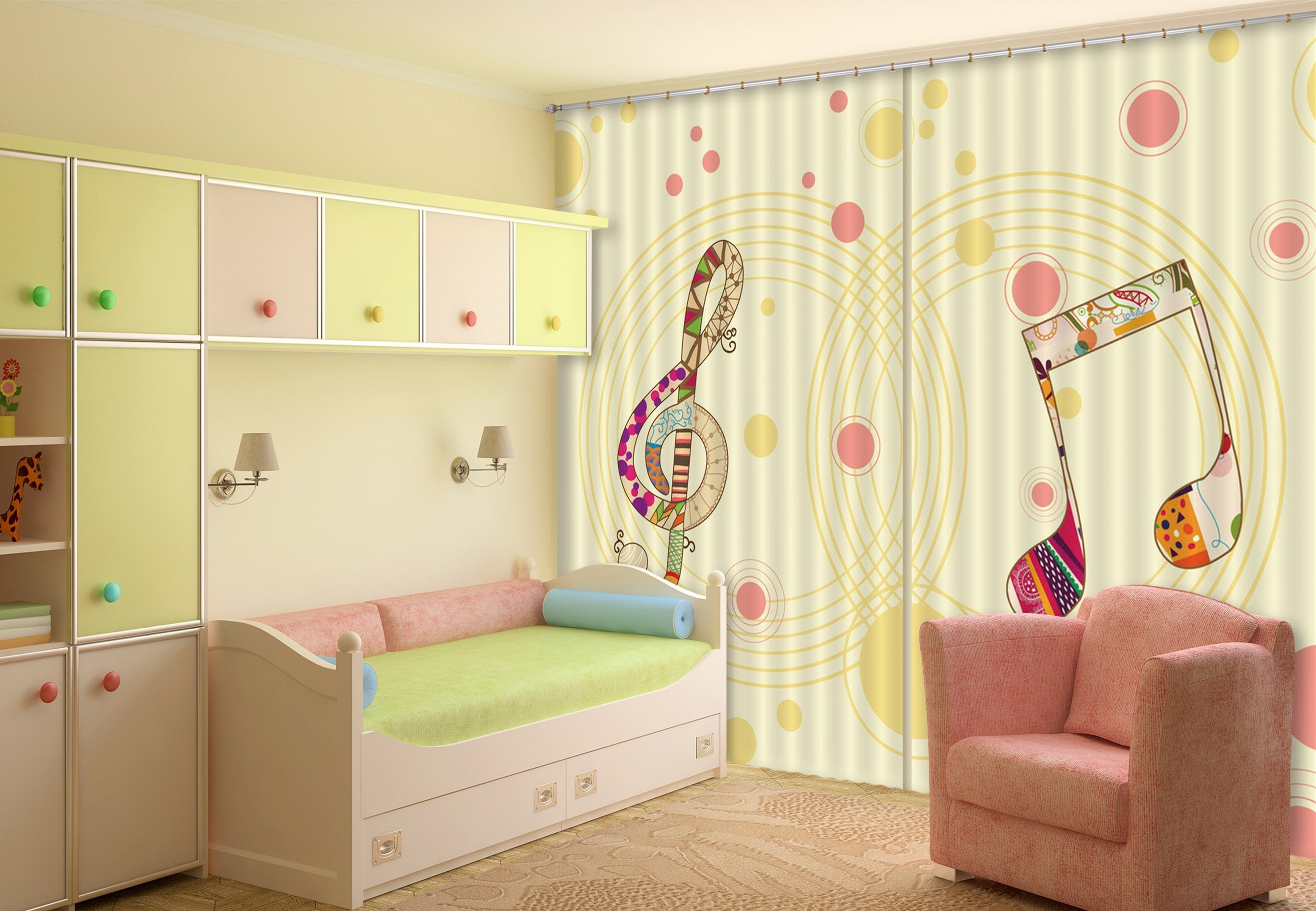 3D Musical Notation 451 Beach Curtains Drapes Wallpaper AJ Wallpaper 