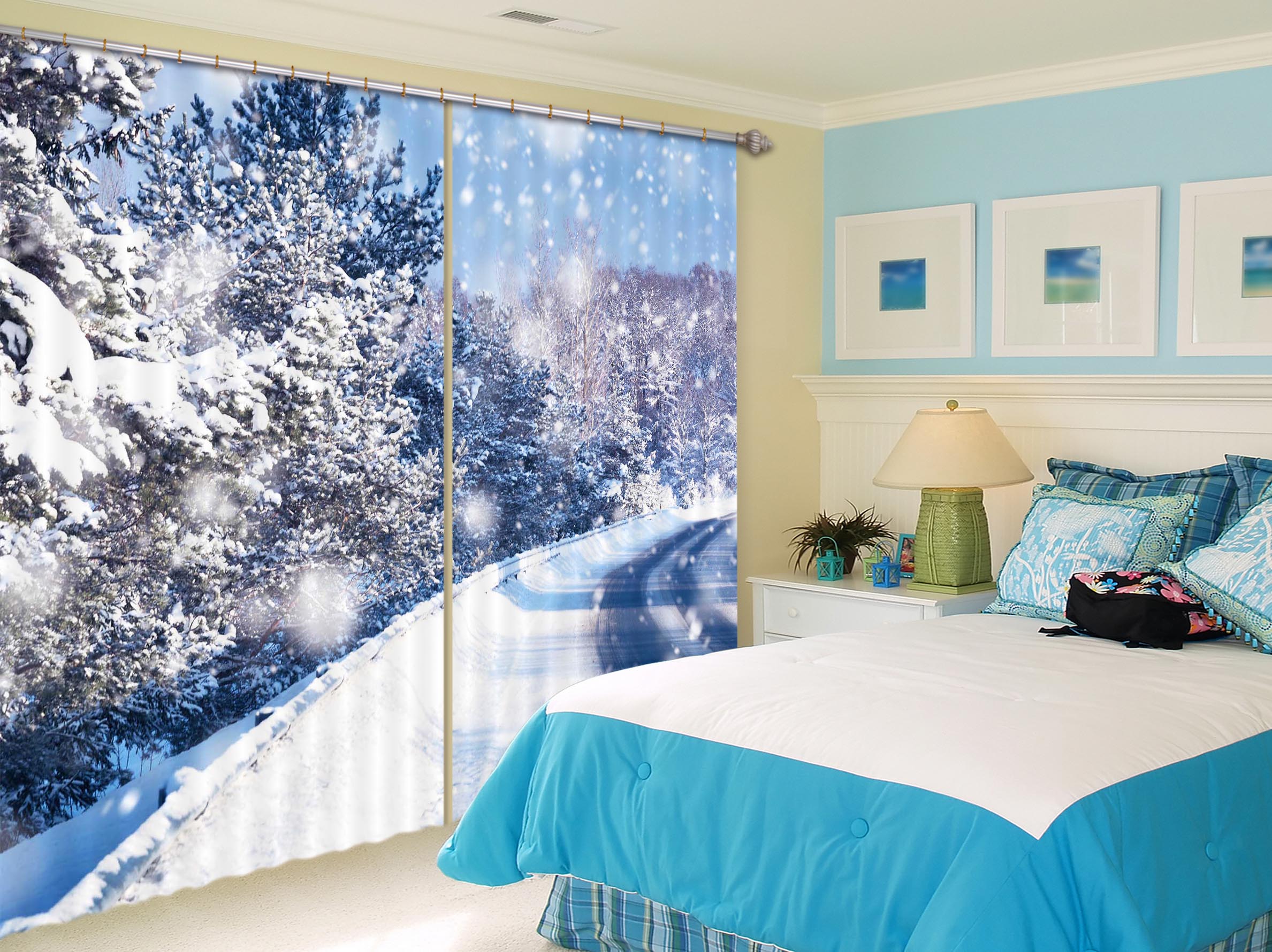 3D Winter Tree 801 Curtains Drapes