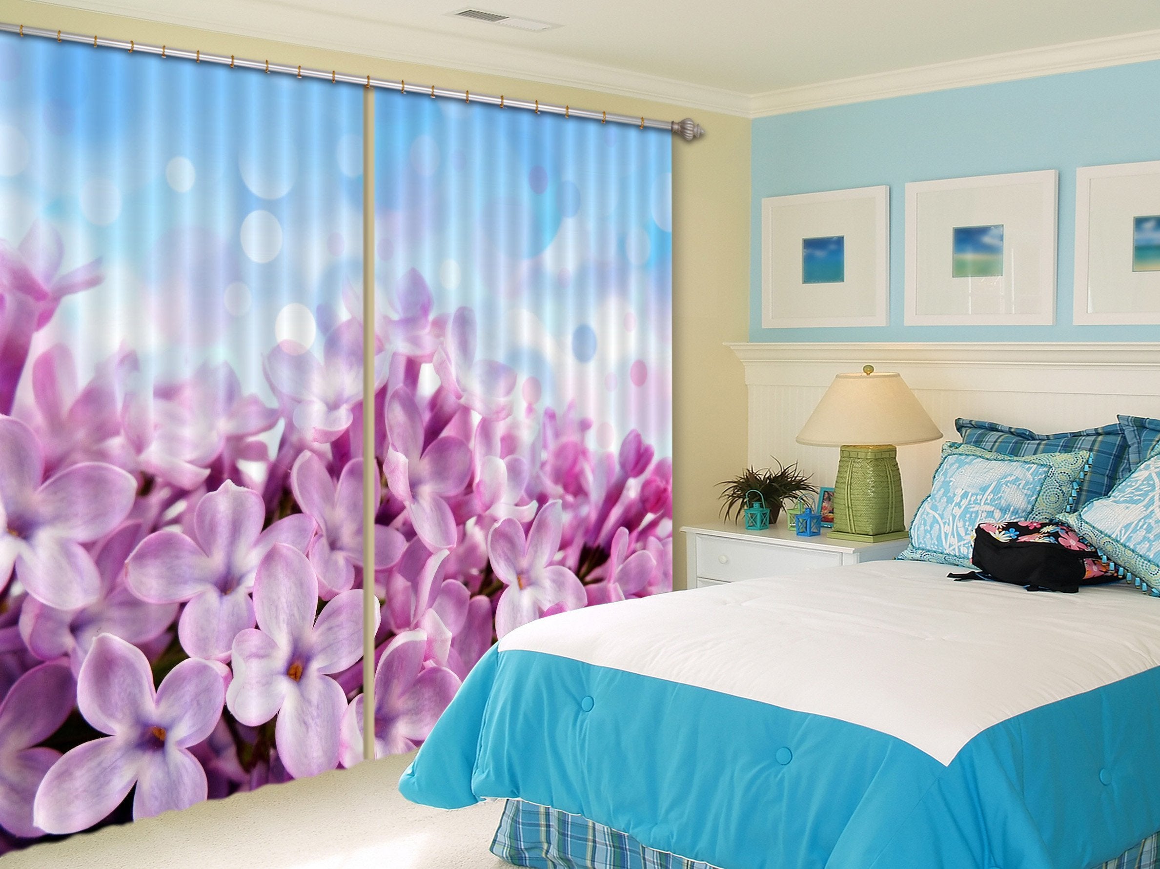 3D Lush Flowers 282 Curtains Drapes Wallpaper AJ Wallpaper 