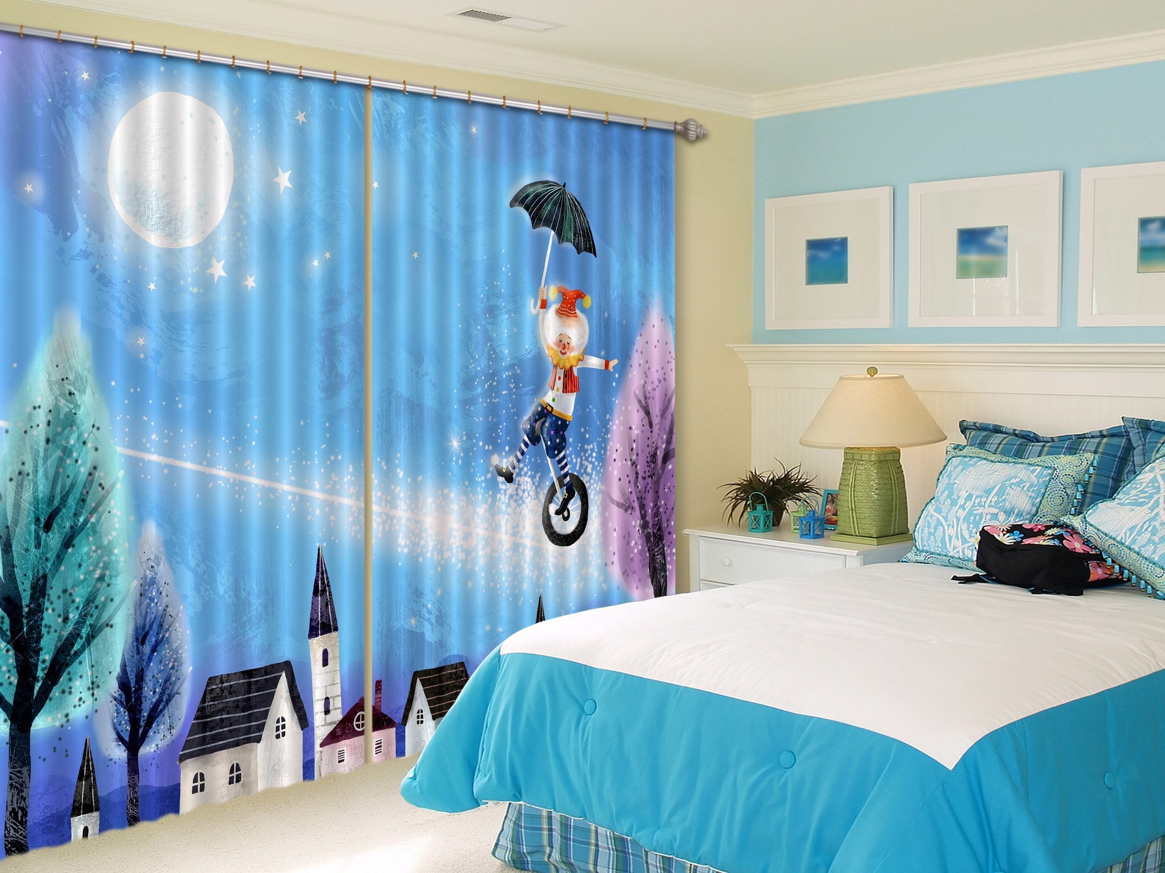 3D Clown Juggler 438 Curtains Drapes Wallpaper AJ Wallpaper 