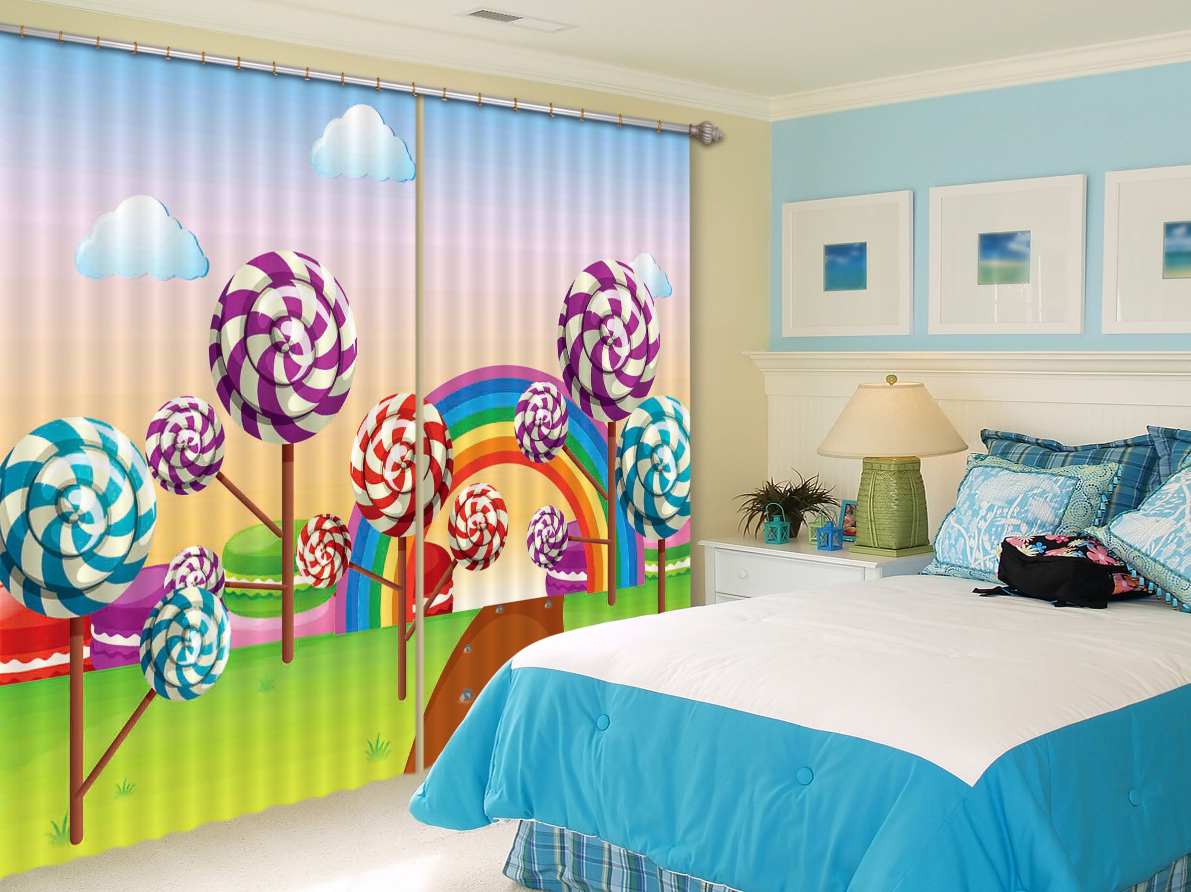 3D Lollipop Kingdom 720 Curtains Drapes