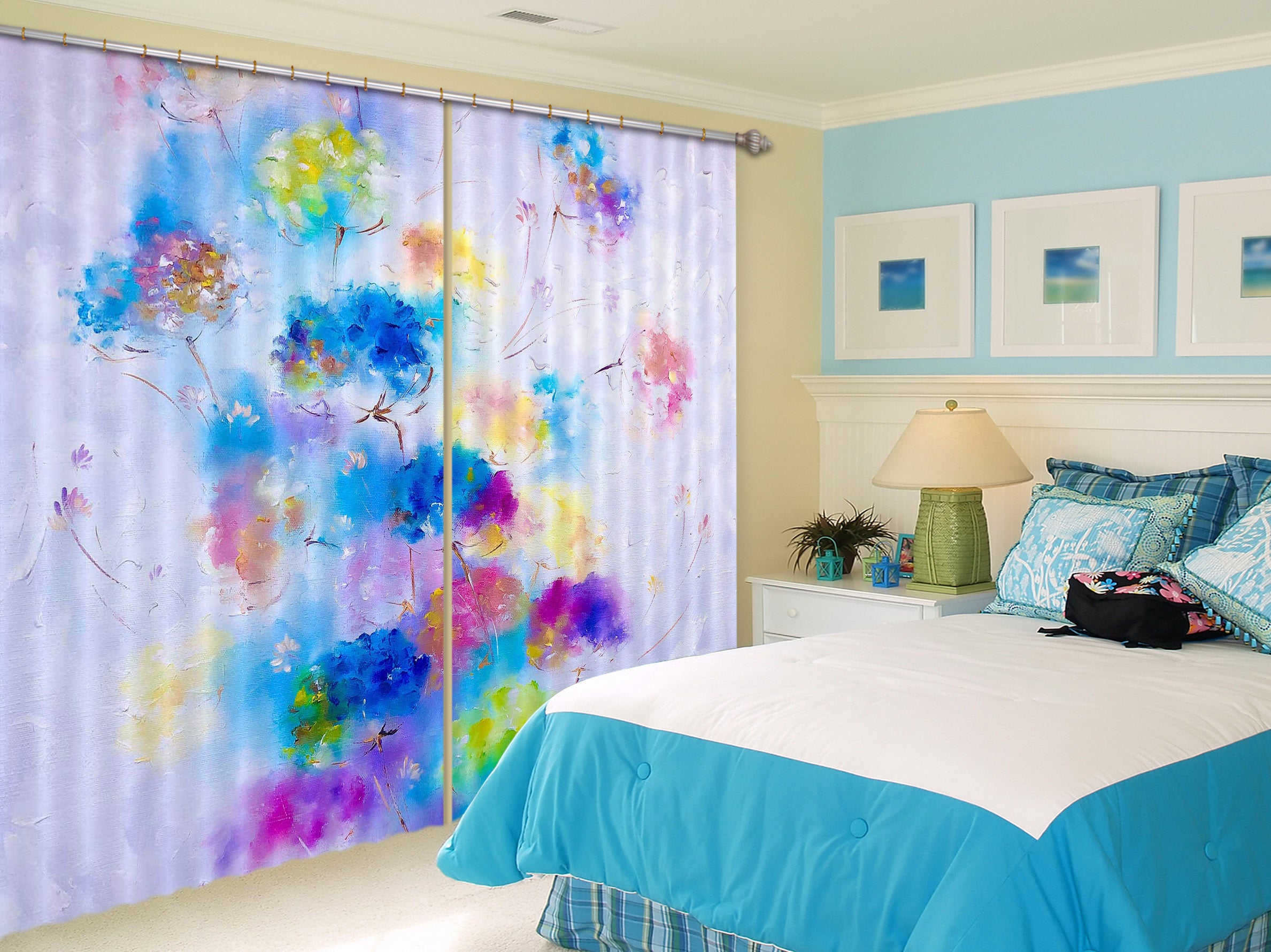 3D Colorful Flowers 2399 Skromova Marina Curtain Curtains Drapes