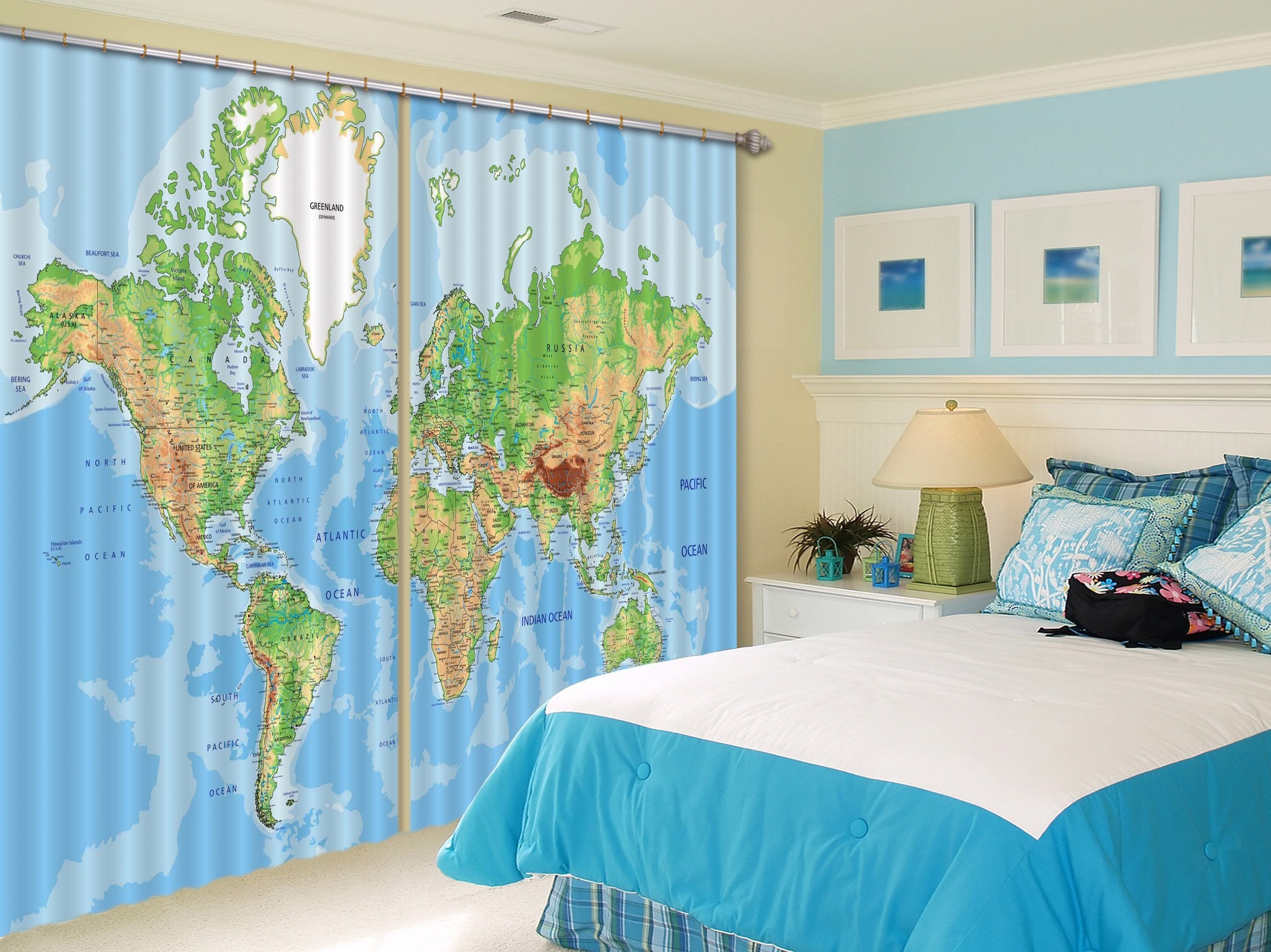 3D World Map 41 Curtains Drapes Wallpaper AJ Wallpaper 