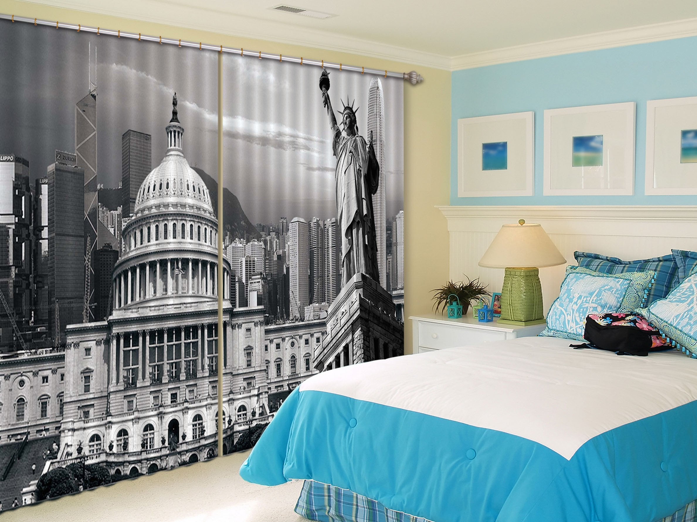 3D New York Buildings 334 Curtains Drapes Wallpaper AJ Wallpaper 