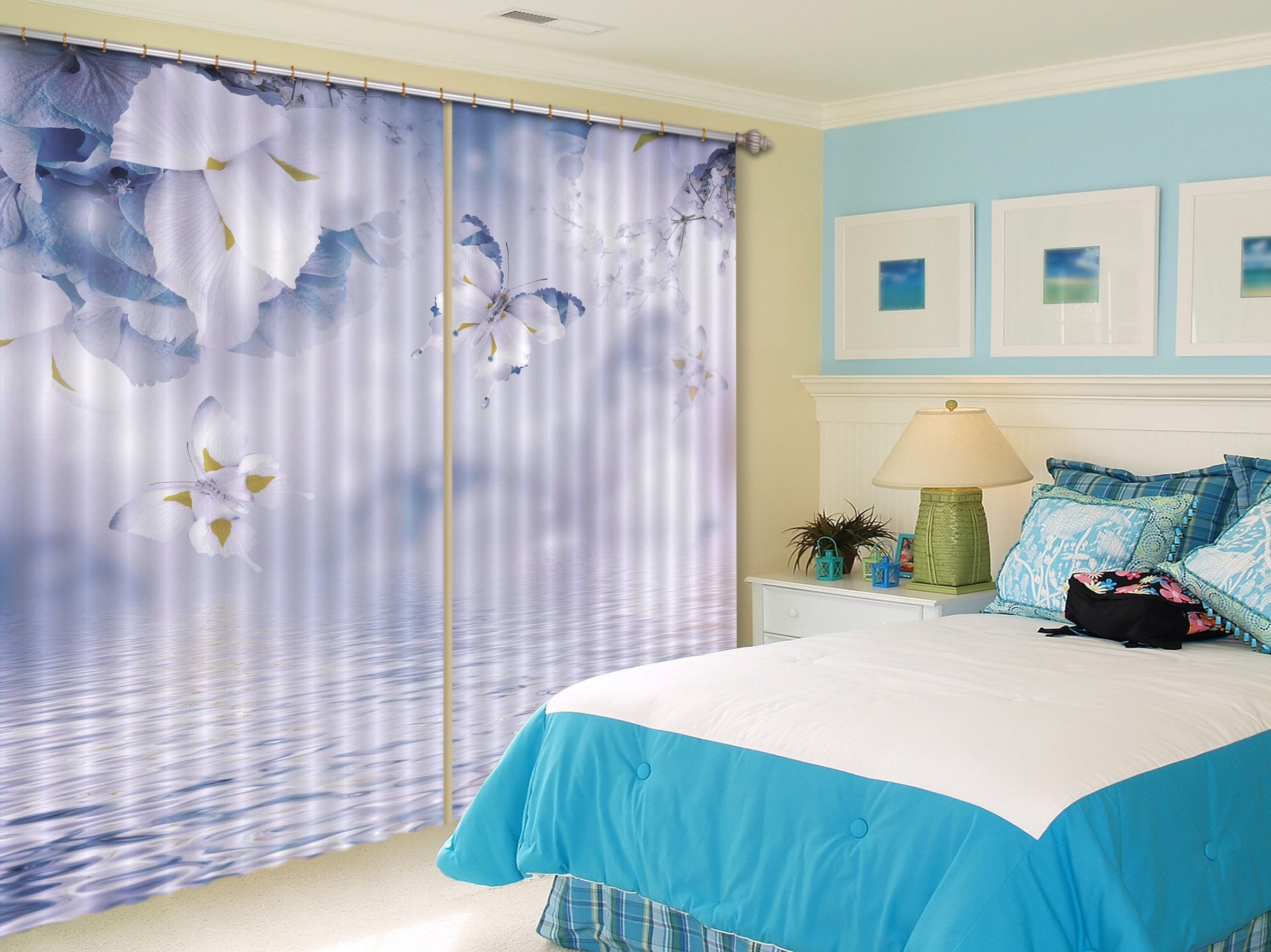 3D Flowers Butterflies 2329 Curtains Drapes Wallpaper AJ Wallpaper 