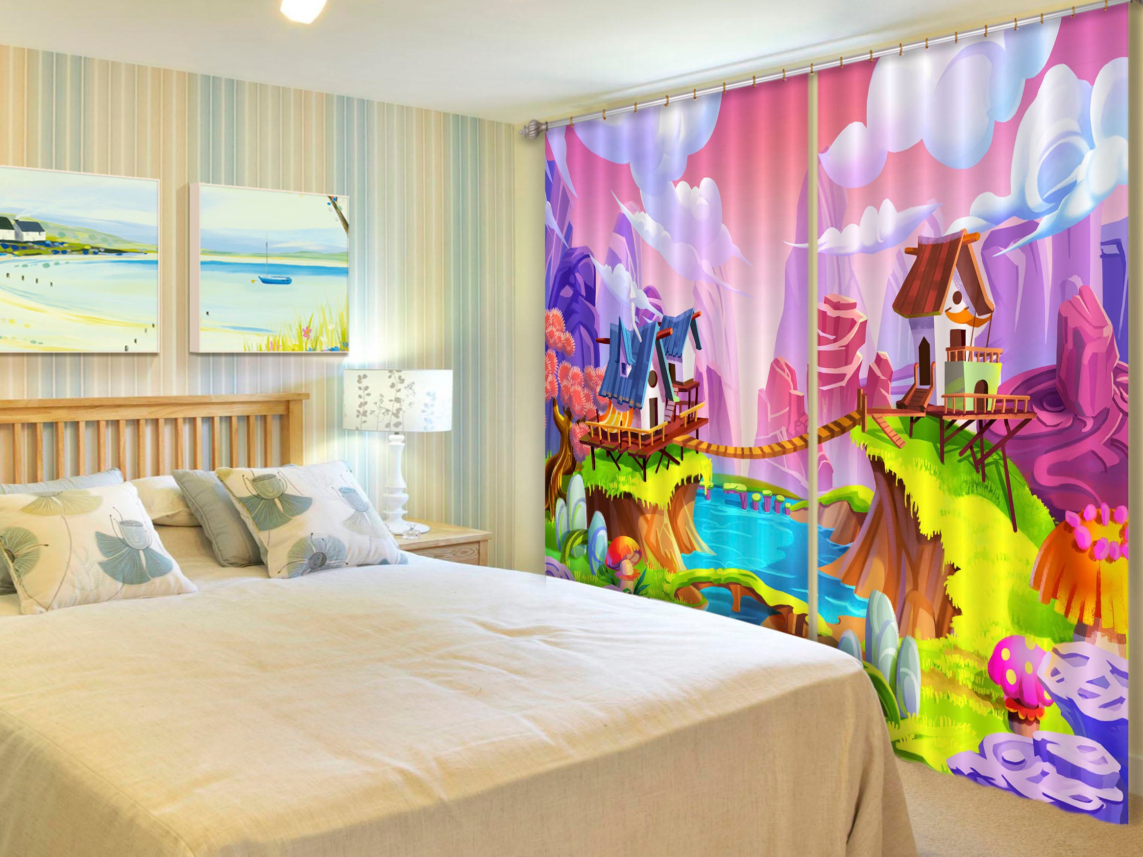 3D Color Forest 773 Curtains Drapes