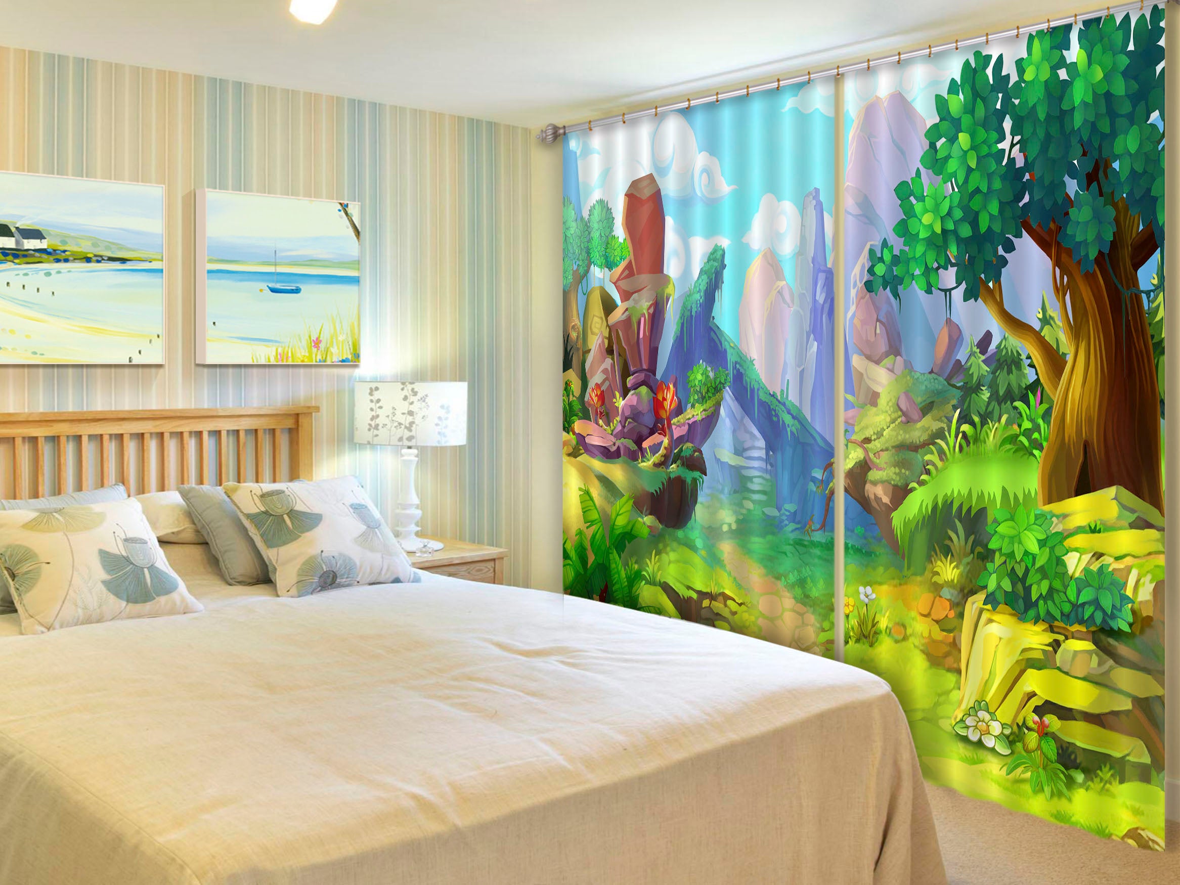 3D Fairy Forest 776 Curtains Drapes
