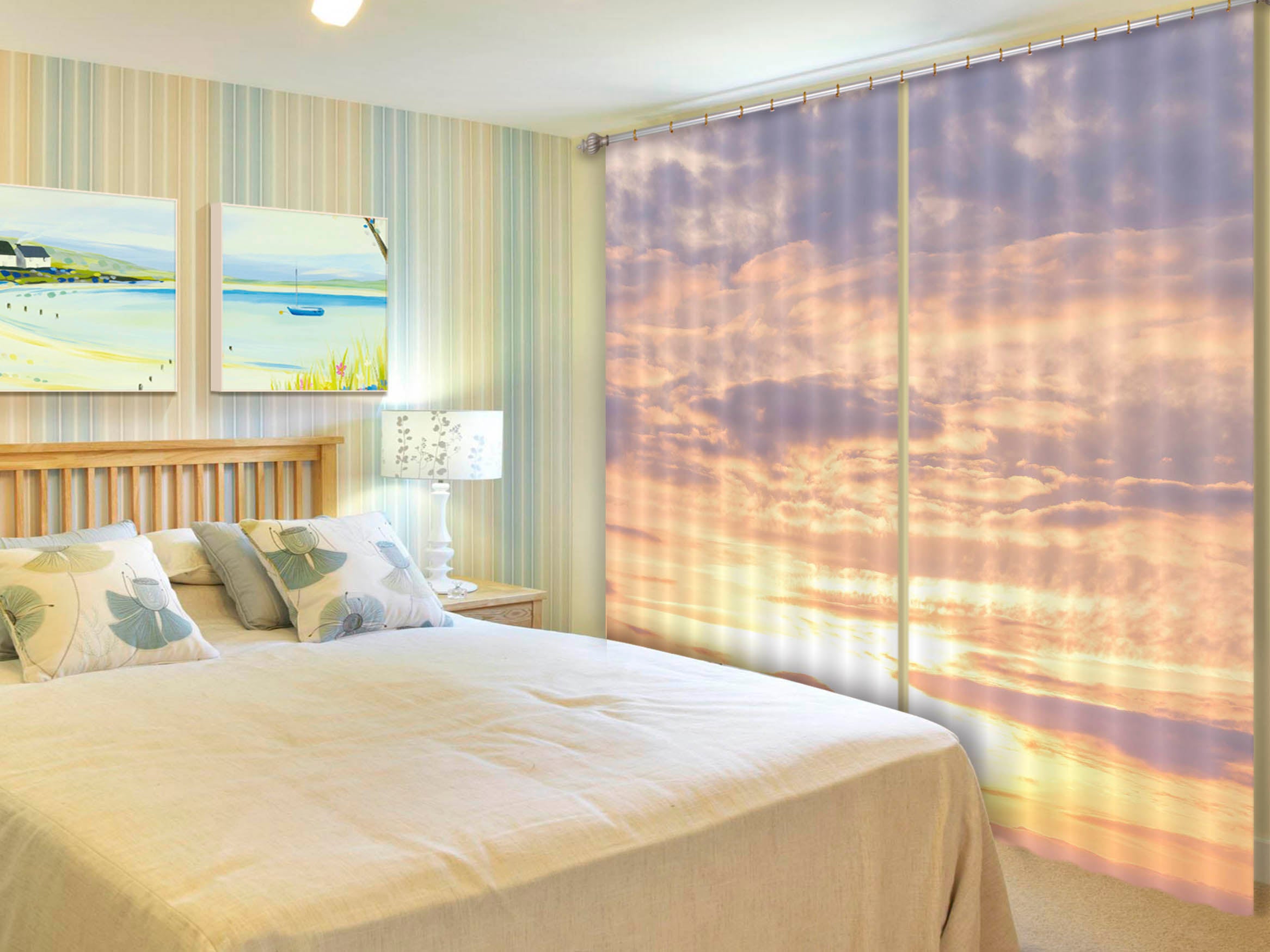 3D Sunset Clouds 6404 Assaf Frank Curtain Curtains Drapes