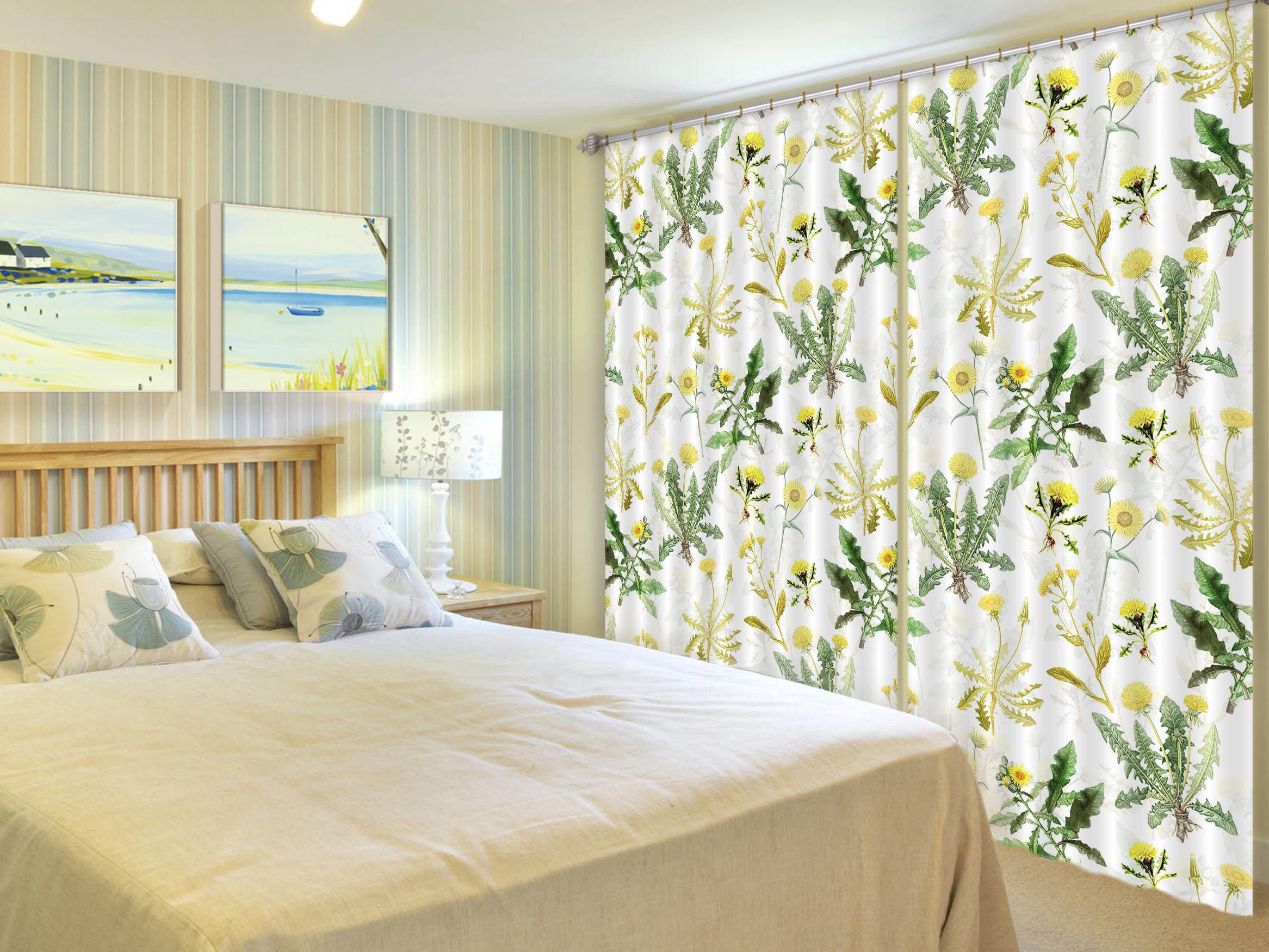 3D Chrysanthemum Growth 266 Uta Naumann Curtain Curtains Drapes