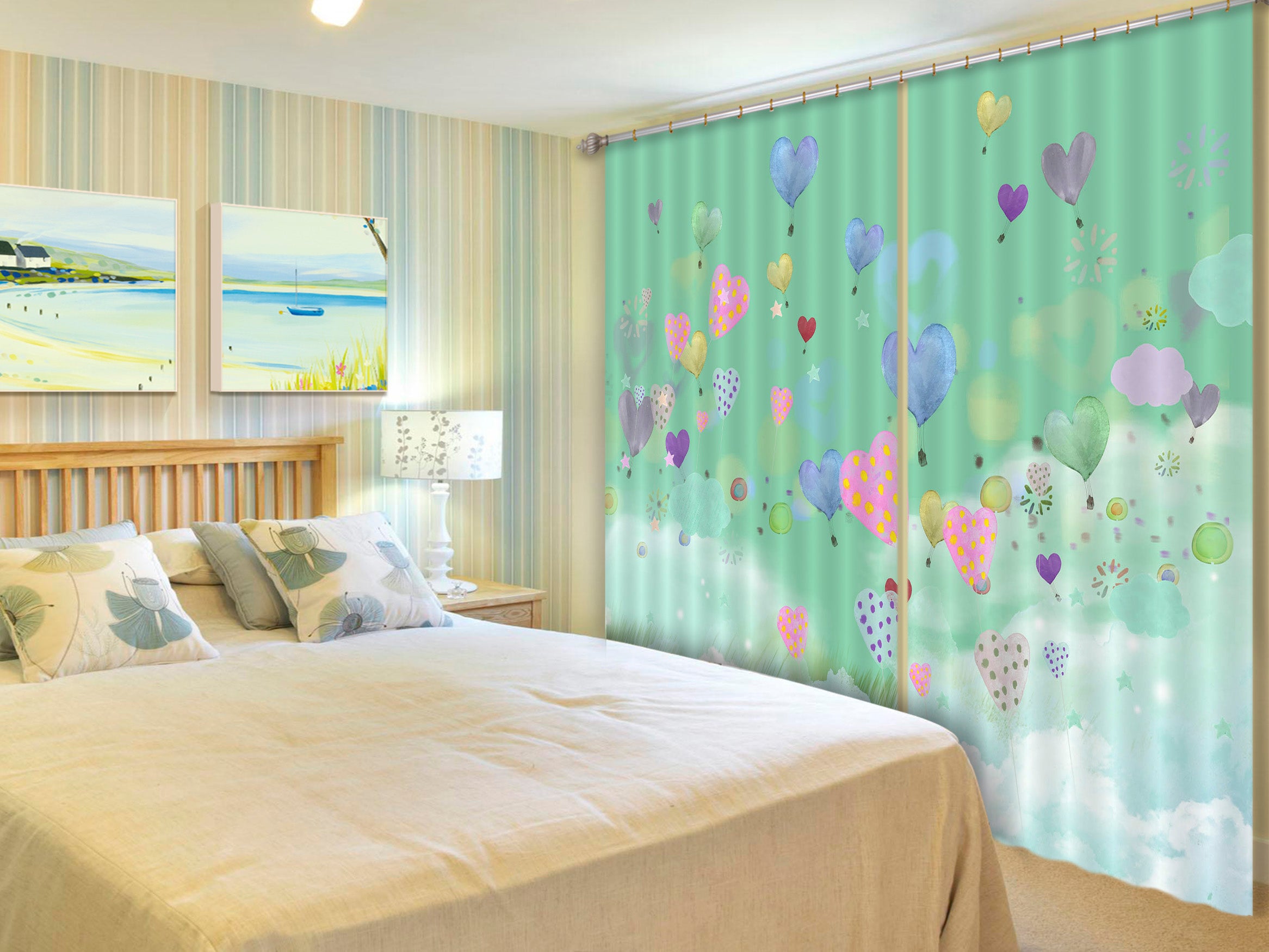 3D Colorful Balloons 727 Curtains Drapes