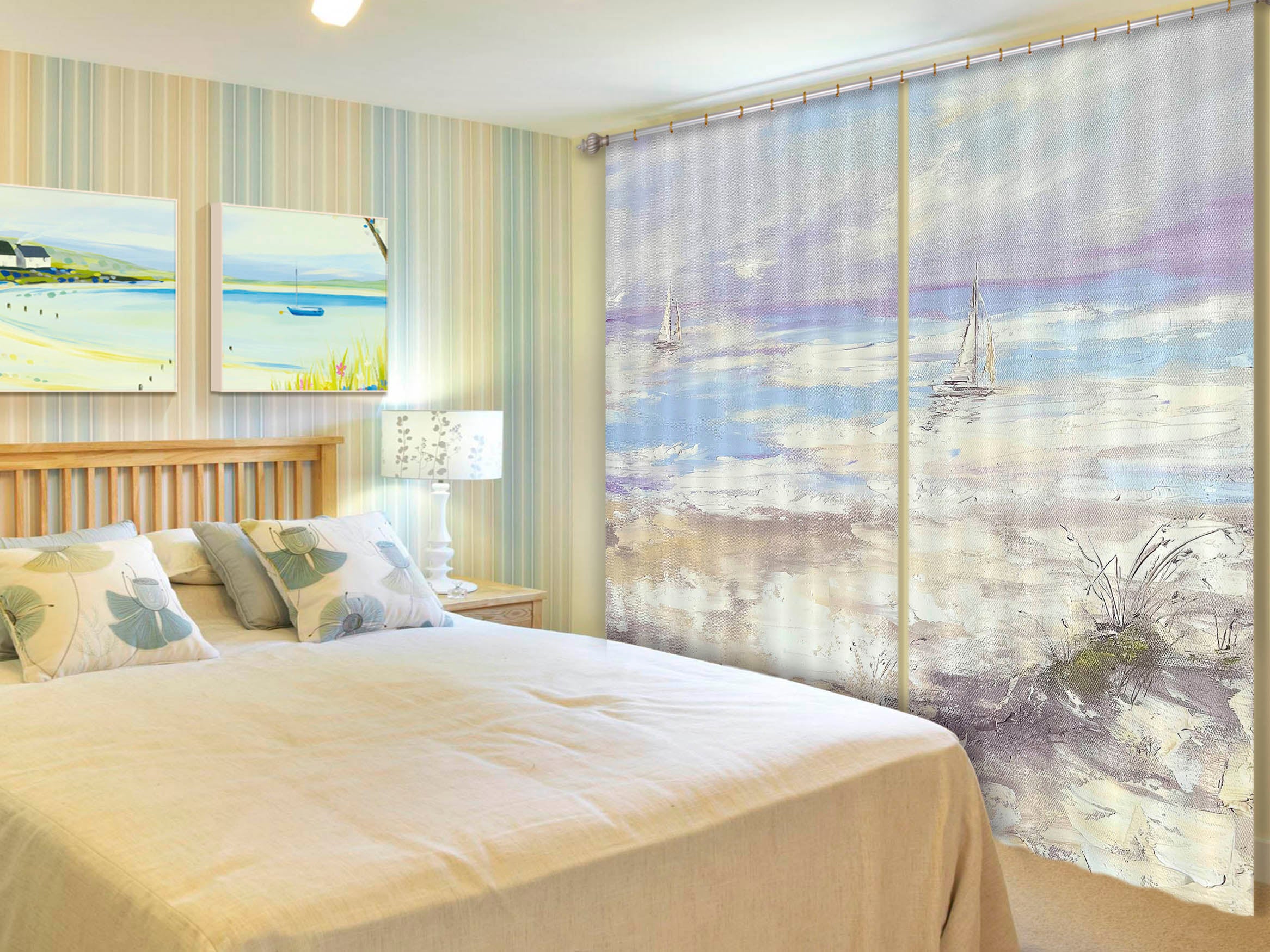 3D Sky Cloud Sea 3006 Skromova Marina Curtain Curtains Drapes