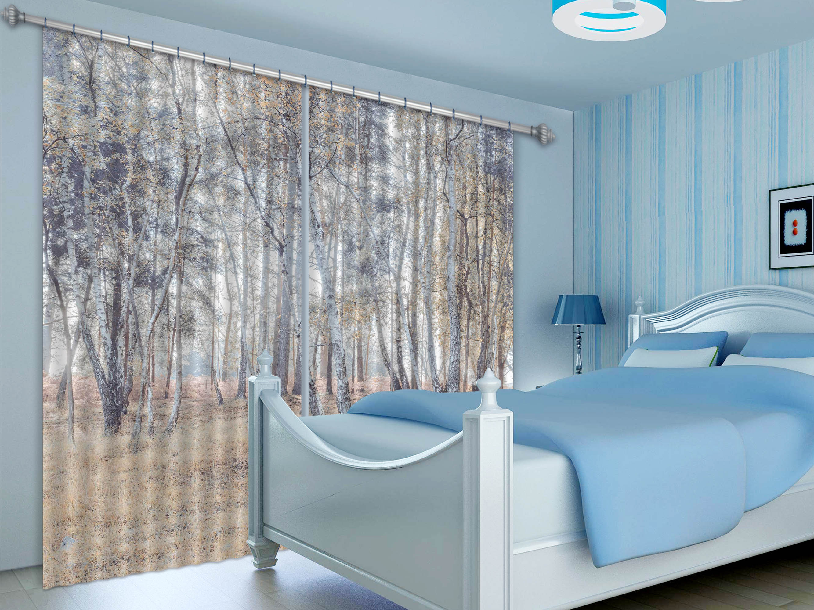 3D Forest Trees 6412 Assaf Frank Curtain Curtains Drapes