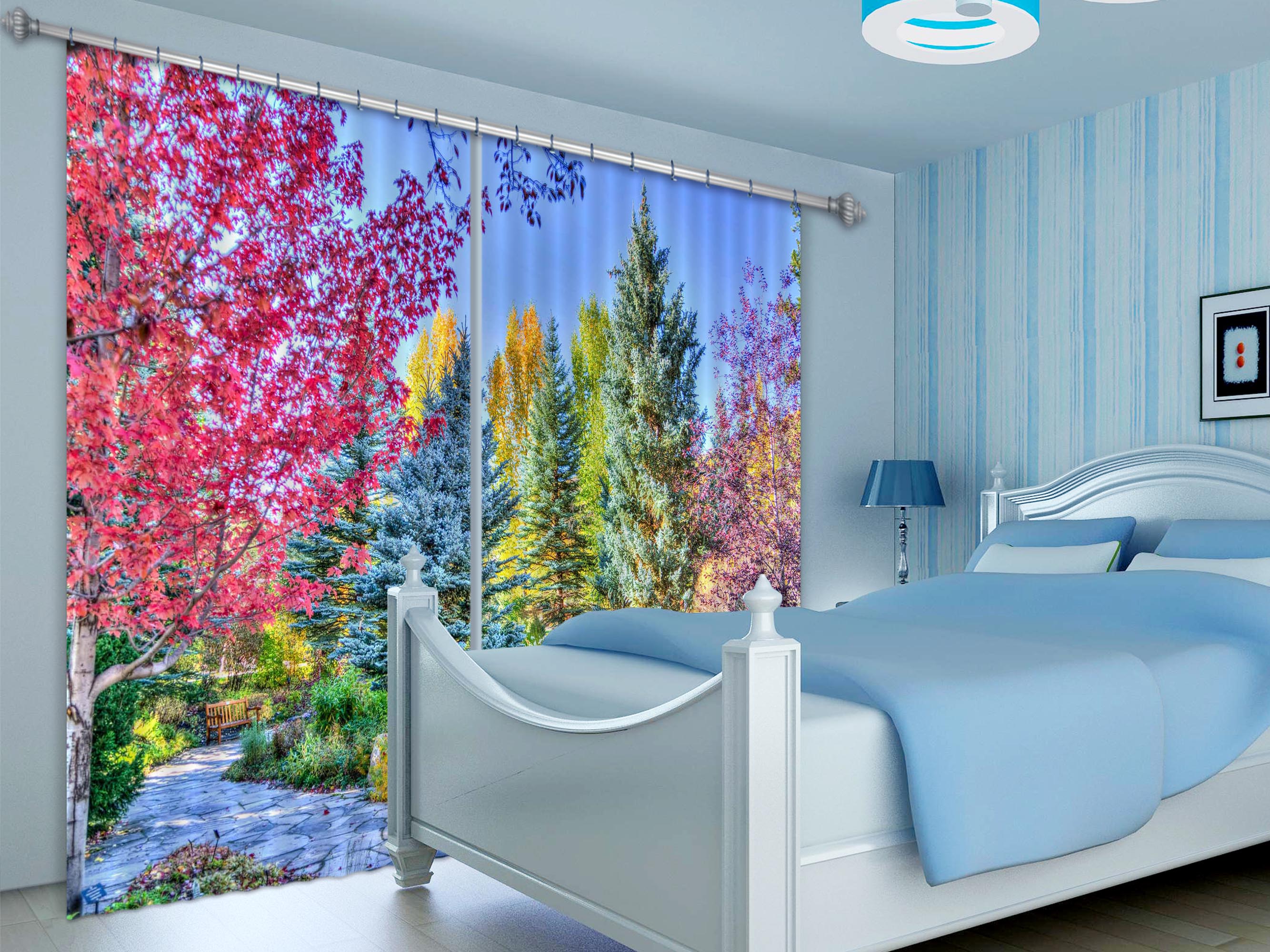 3D Forest Beauty 132 Curtains Drapes