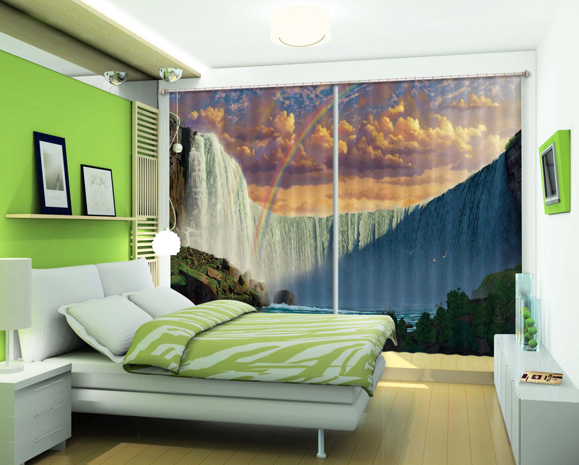 3D Niagara Falls 055 Vincent Hie Curtain Curtains Drapes