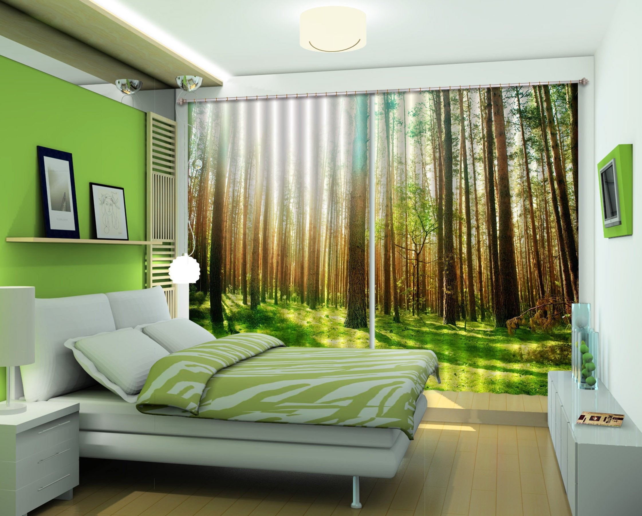 3D Forest Sunshine 177 Curtains Drapes Wallpaper AJ Wallpaper 
