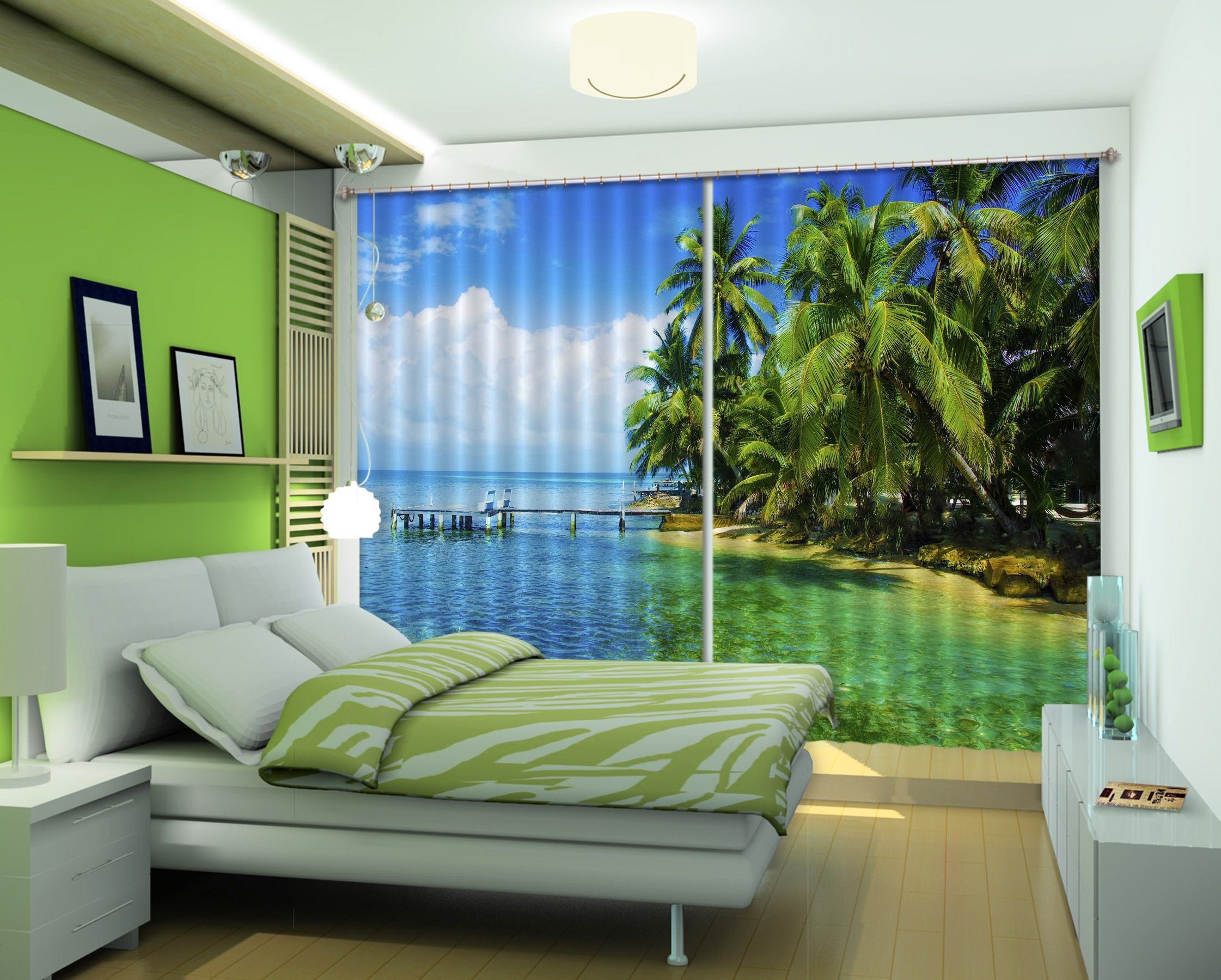 3D Pretty Sea Scenery 132 Curtains Drapes Wallpaper AJ Wallpaper 