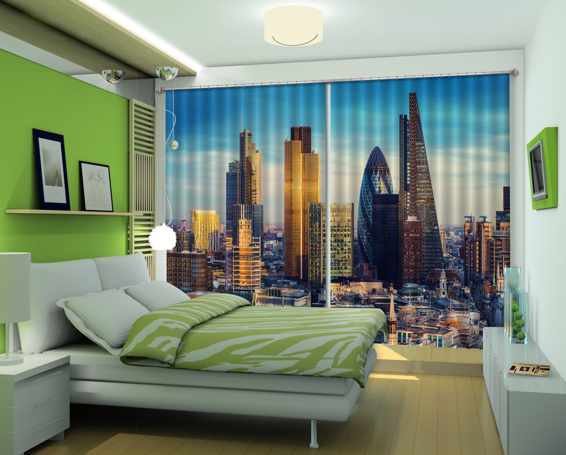 3D Bustling London 543 Curtains Drapes Wallpaper AJ Wallpaper 