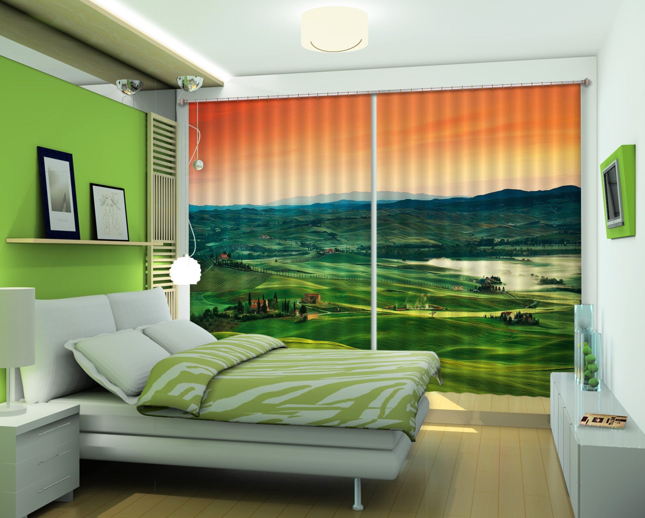3D Hilly Grassland 26 Curtains Drapes Wallpaper AJ Wallpaper 