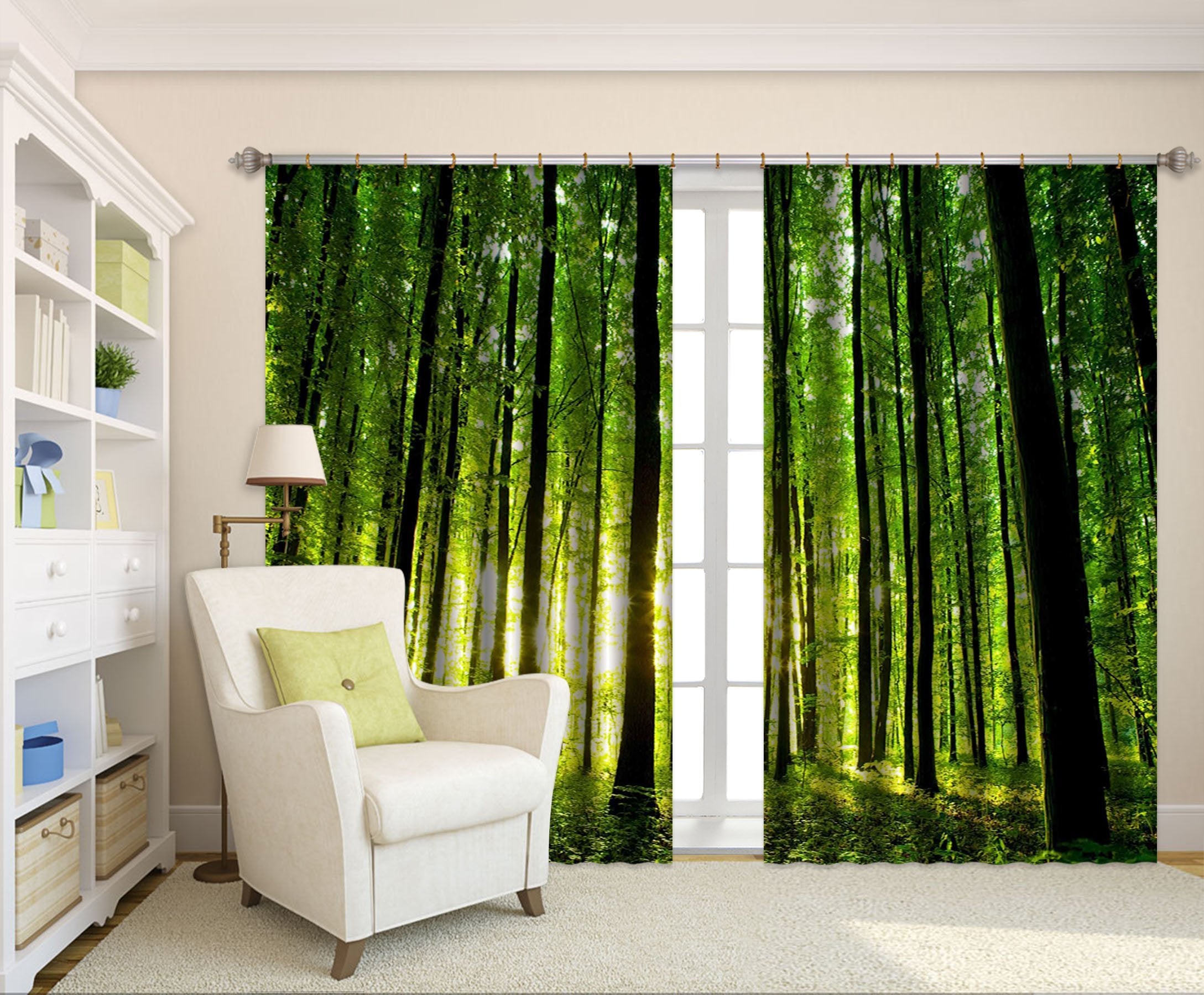 3D Forest Tall Trees 2235 Curtains Drapes Wallpaper AJ Wallpaper 
