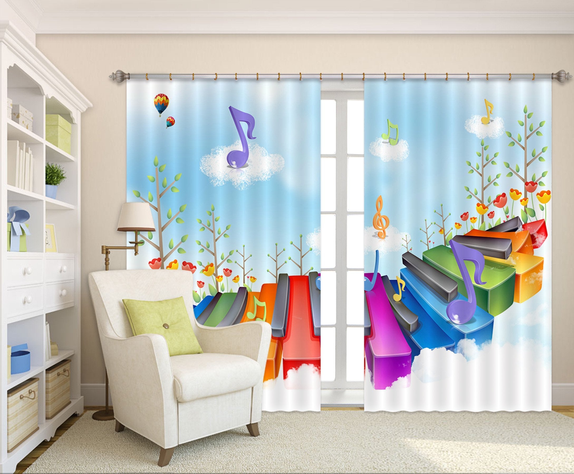 3D Piano Music 2257 Curtains Drapes Wallpaper AJ Wallpaper 