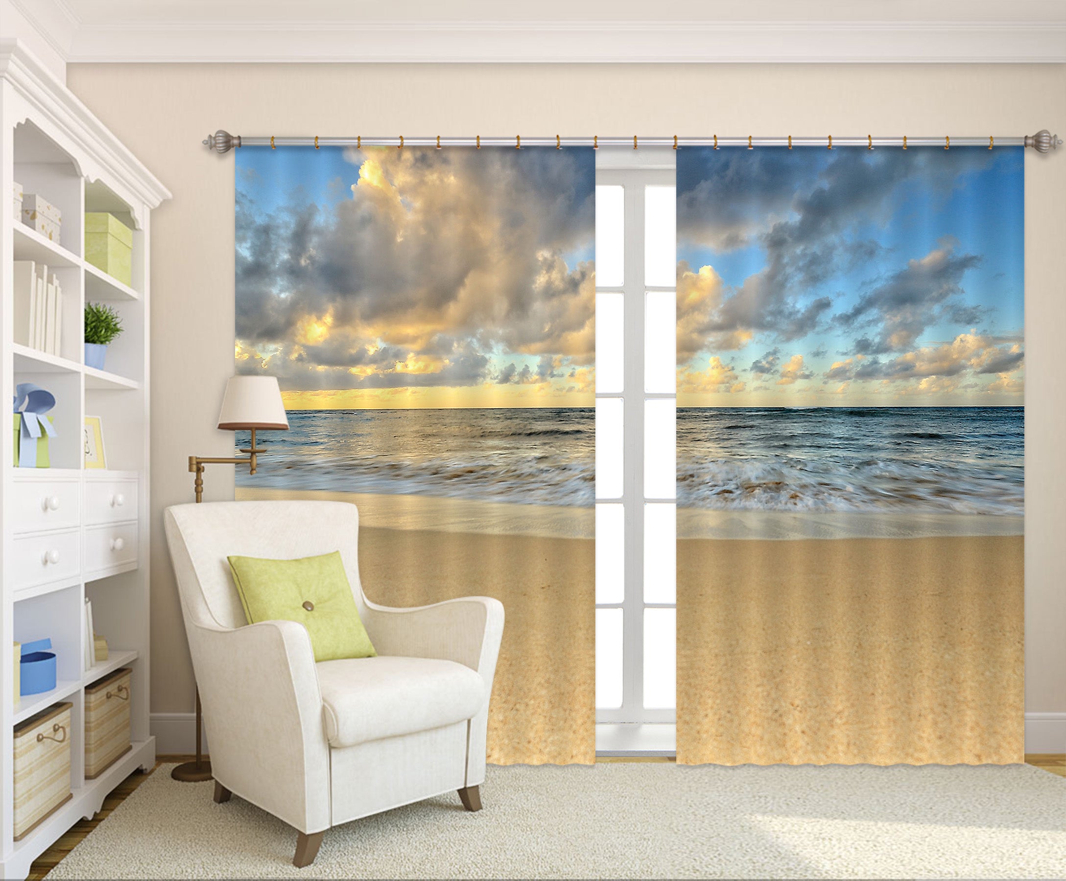 3D Beach 62158 Kathy Barefield Curtain Curtains Drapes