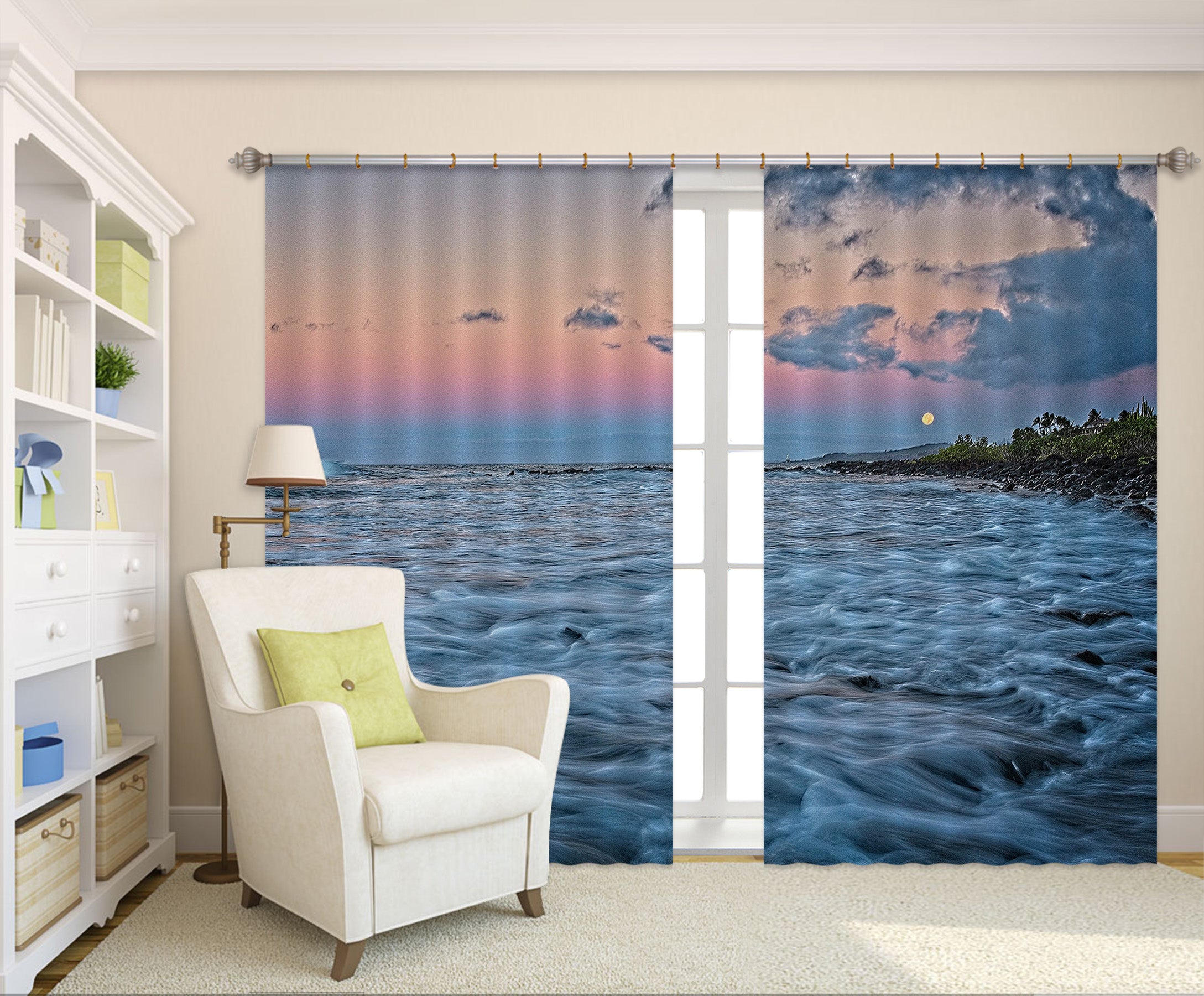 3D Sea Waves 62147 Kathy Barefield Curtain Curtains Drapes
