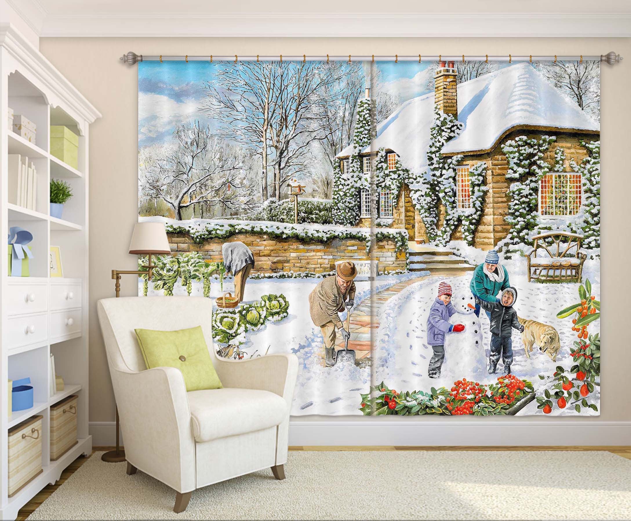 3D A Winter Garden 043 Trevor Mitchell Curtain Curtains Drapes Wallpaper AJ Wallpaper 
