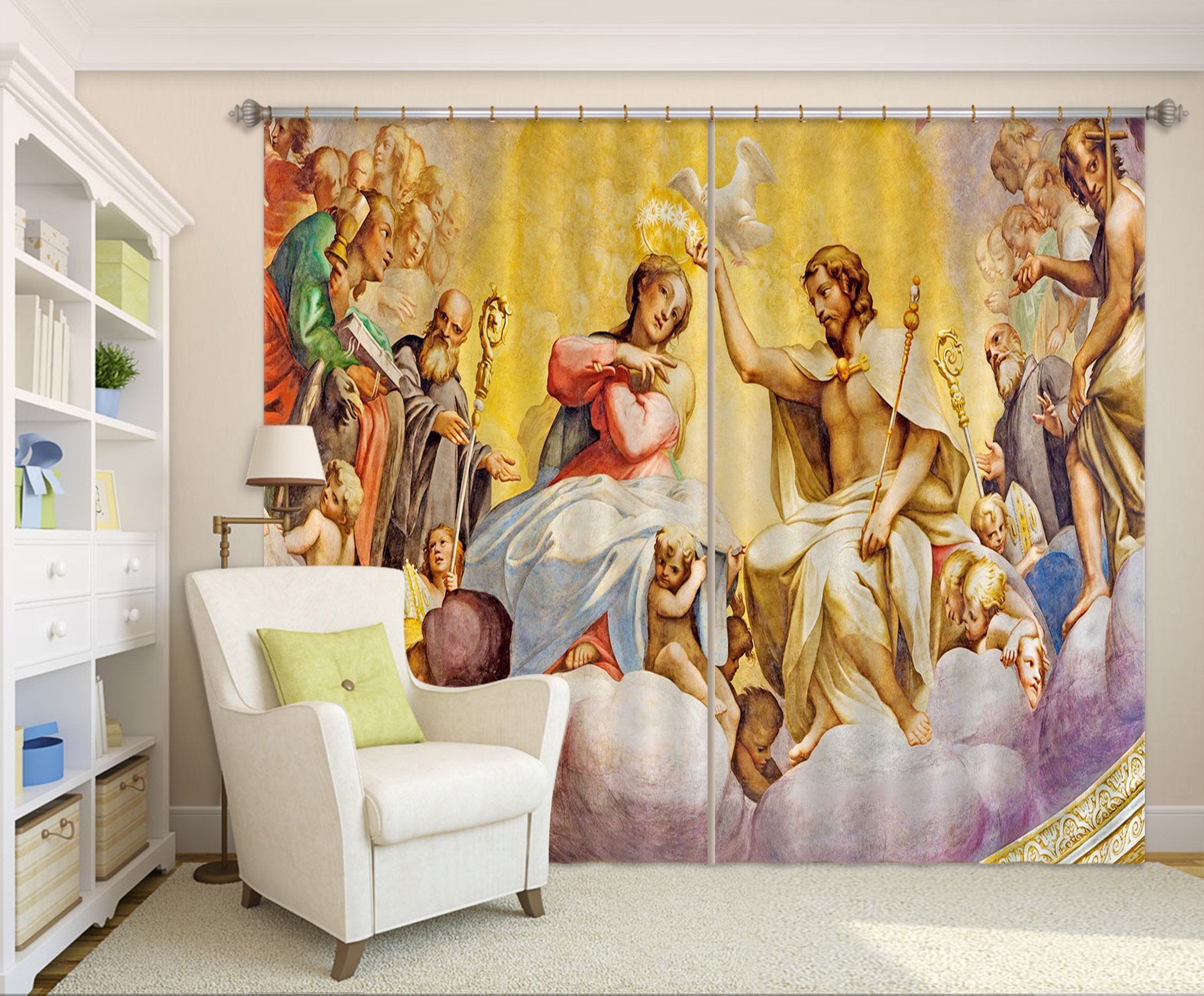 3D Wearing Wreath 054 Curtains Drapes Curtains AJ Creativity Home 