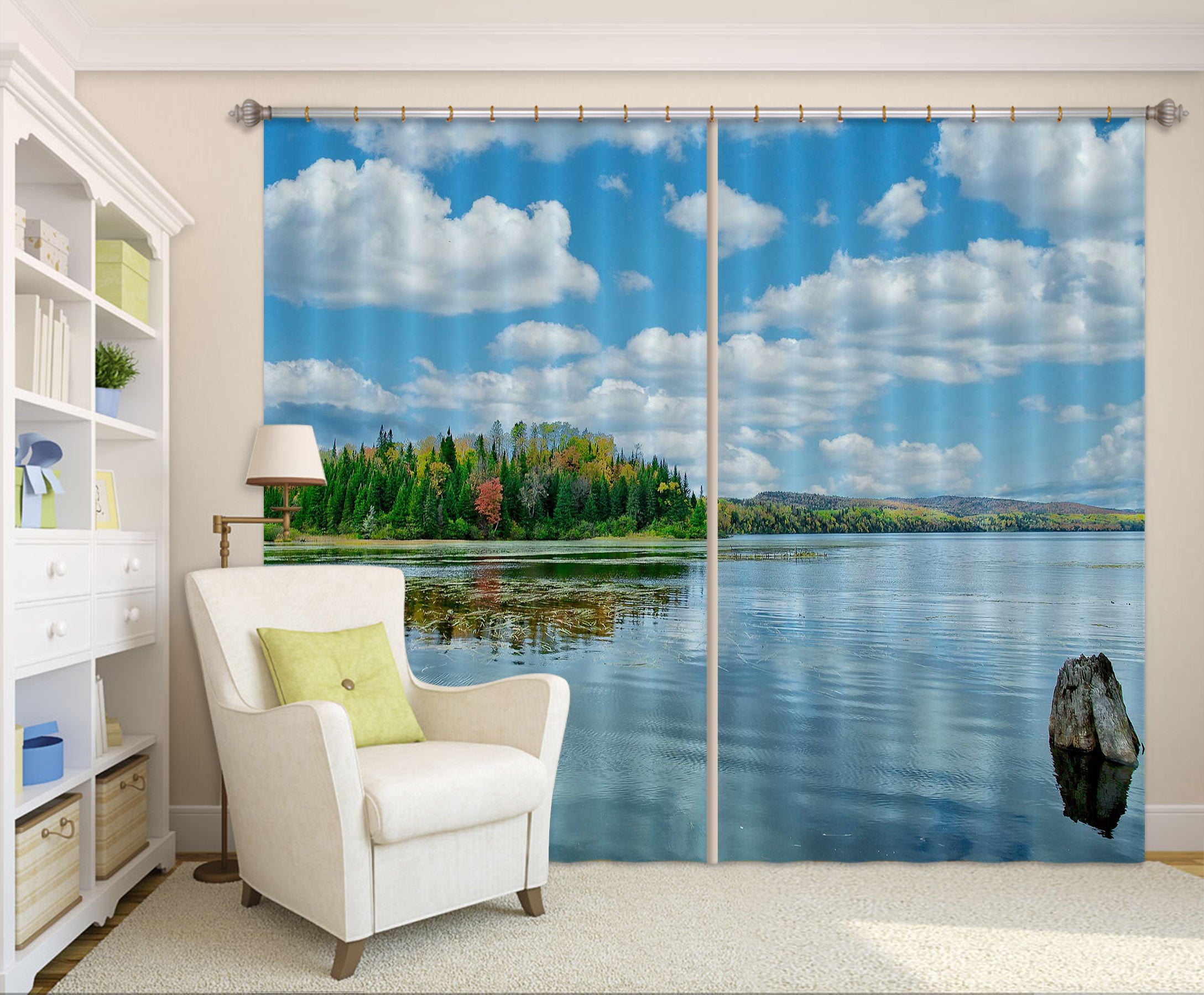 3D Lake 62153 Kathy Barefield Curtain Curtains Drapes