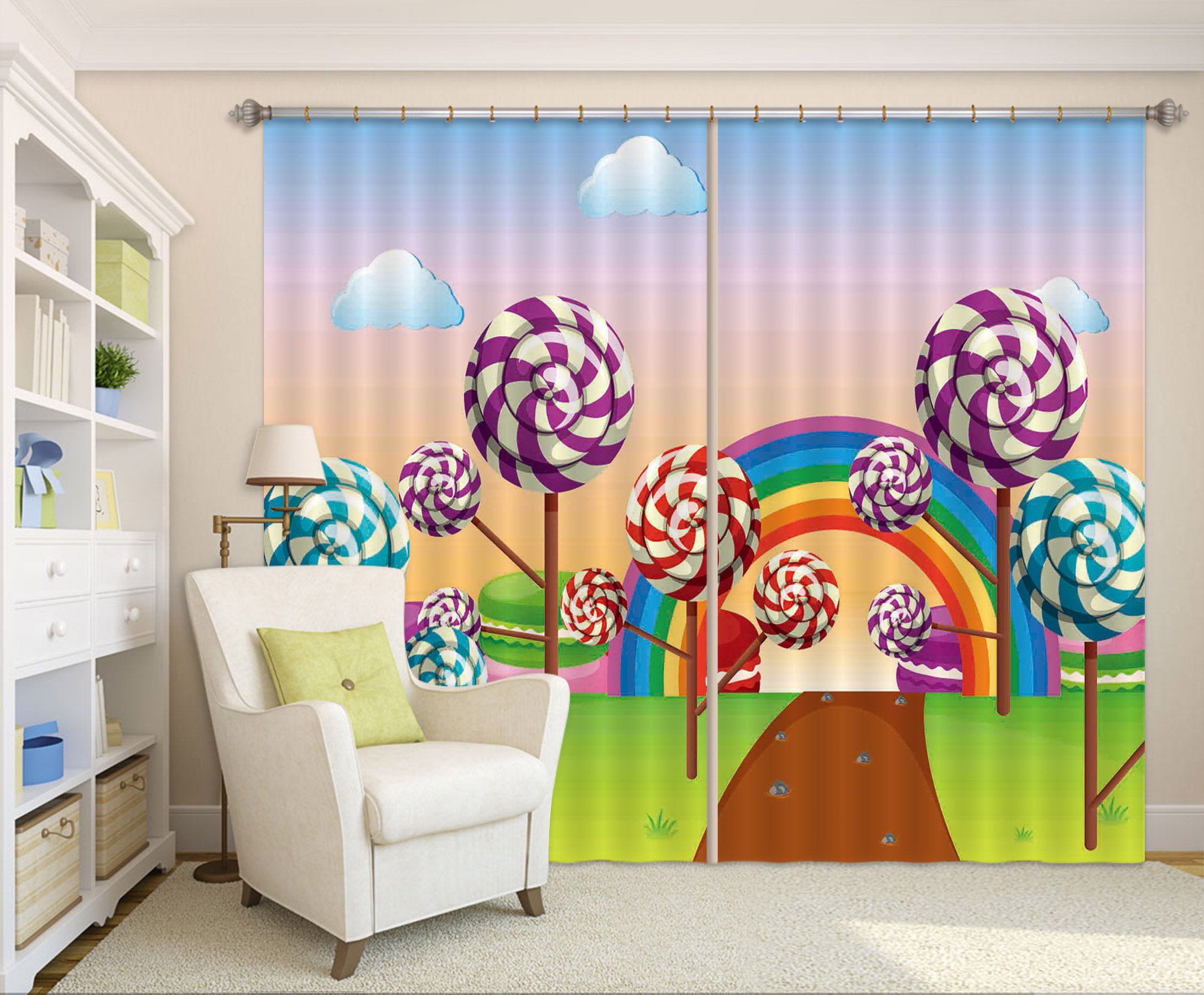 3D Lollipop Kingdom 720 Curtains Drapes
