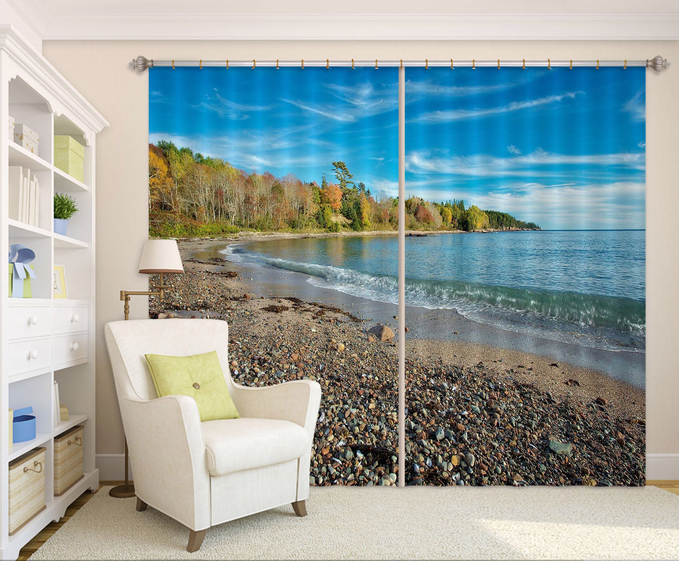 3D Coastline Color 62140 Kathy Barefield Curtain Curtains Drapes
