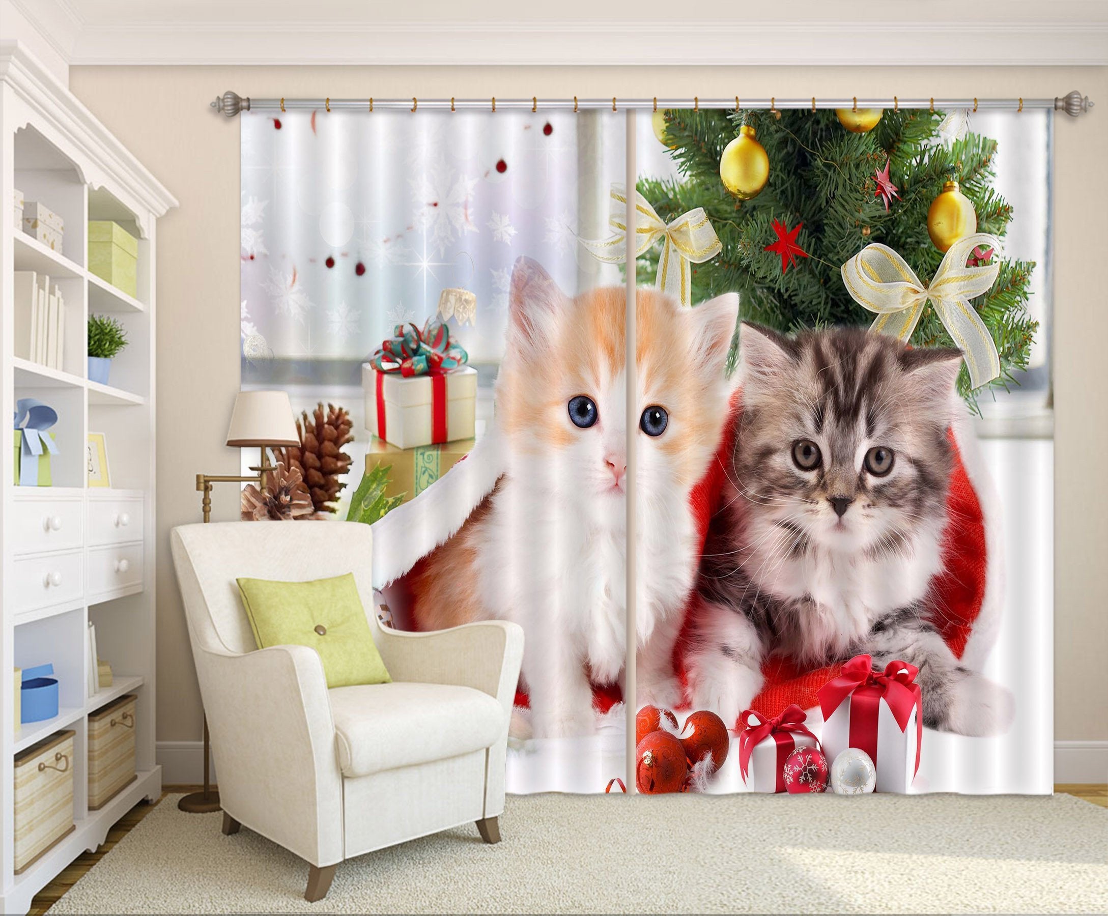 3D Lovely Cats Curtains Drapes Wallpaper AJ Wallpaper 