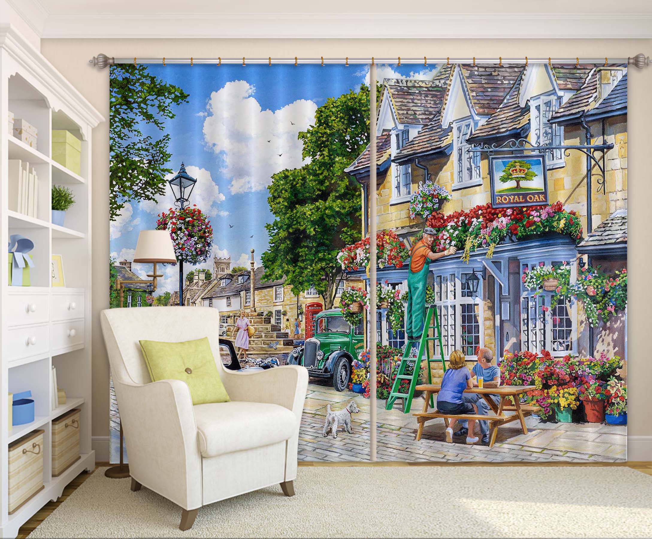 3D The Royal Oak 107 Trevor Mitchell Curtain Curtains Drapes