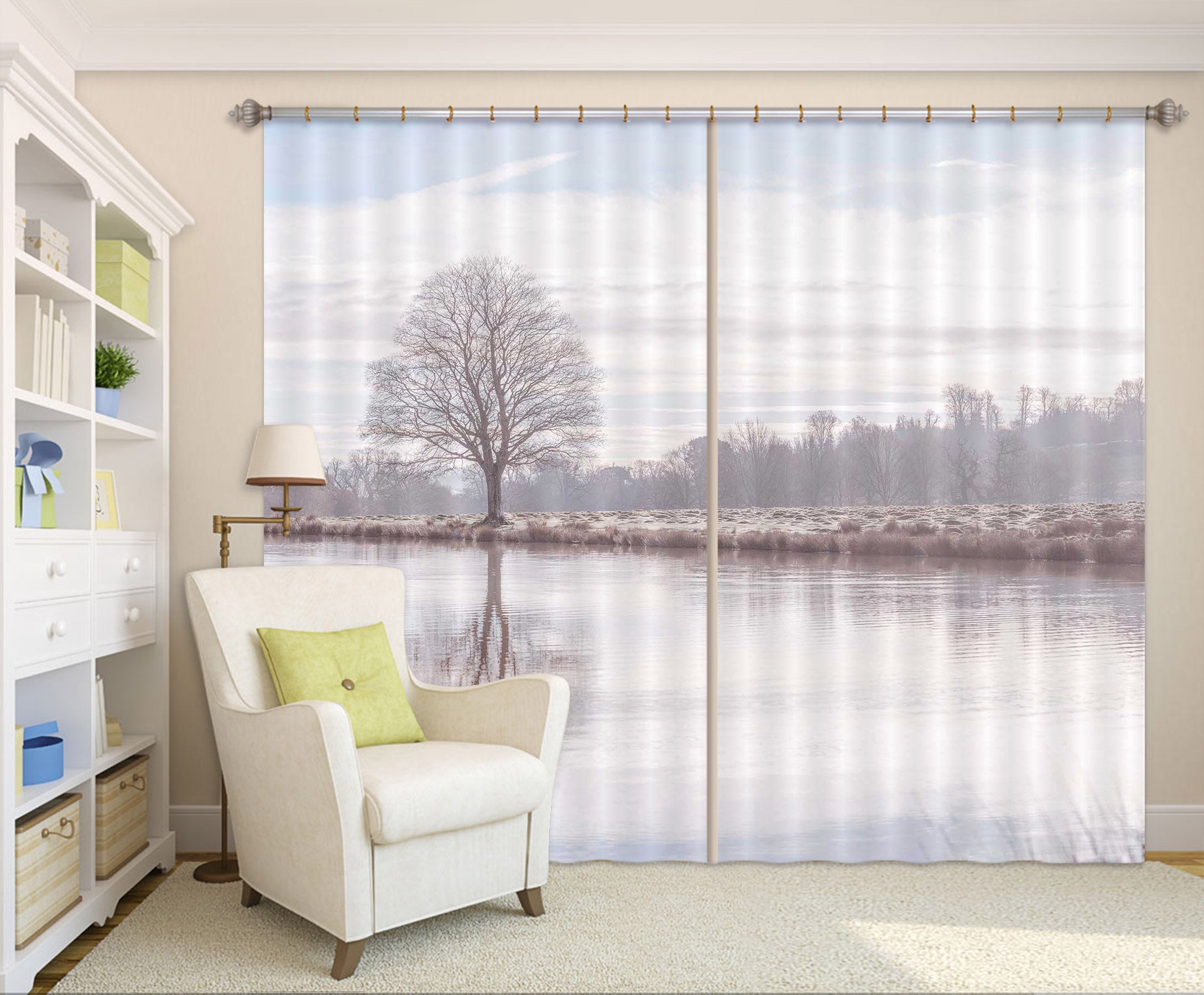 3D Grey Tree 6339 Assaf Frank Curtain Curtains Drapes