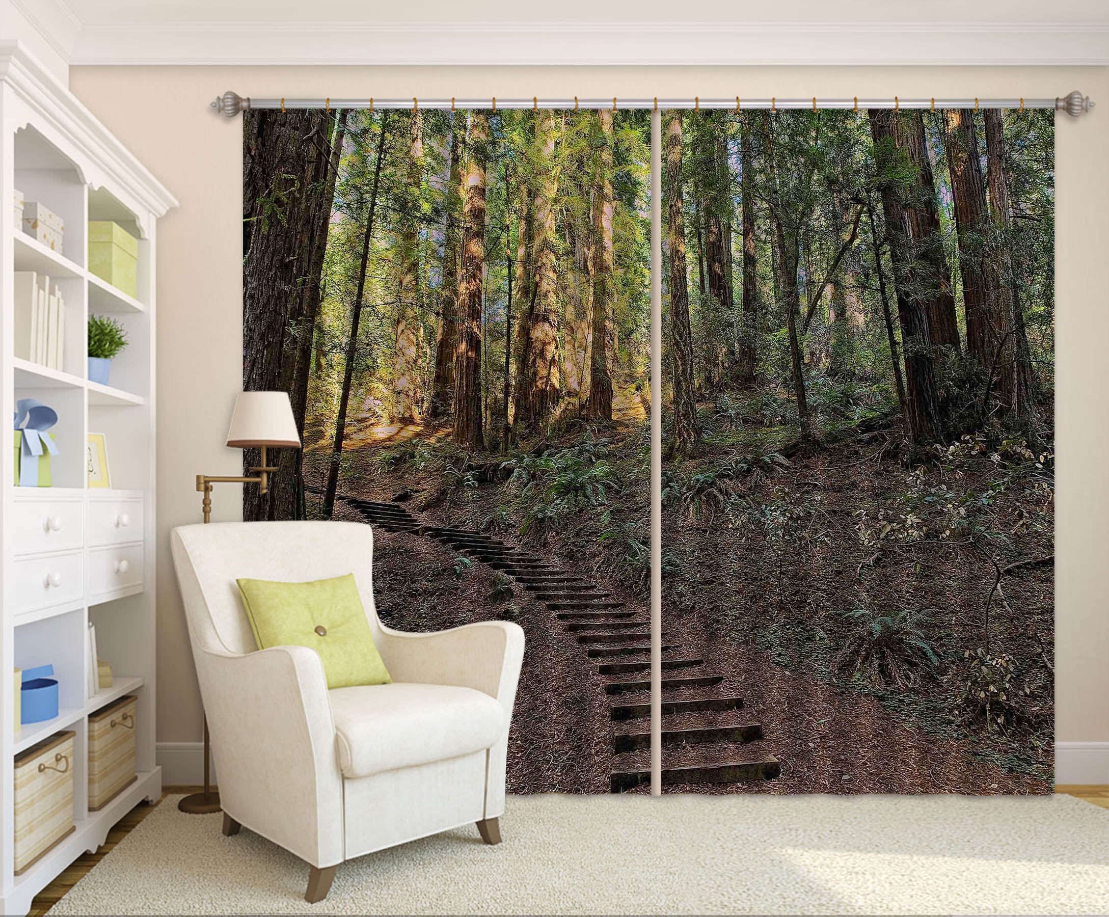 3D Forest Walkway 62146 Kathy Barefield Curtain Curtains Drapes