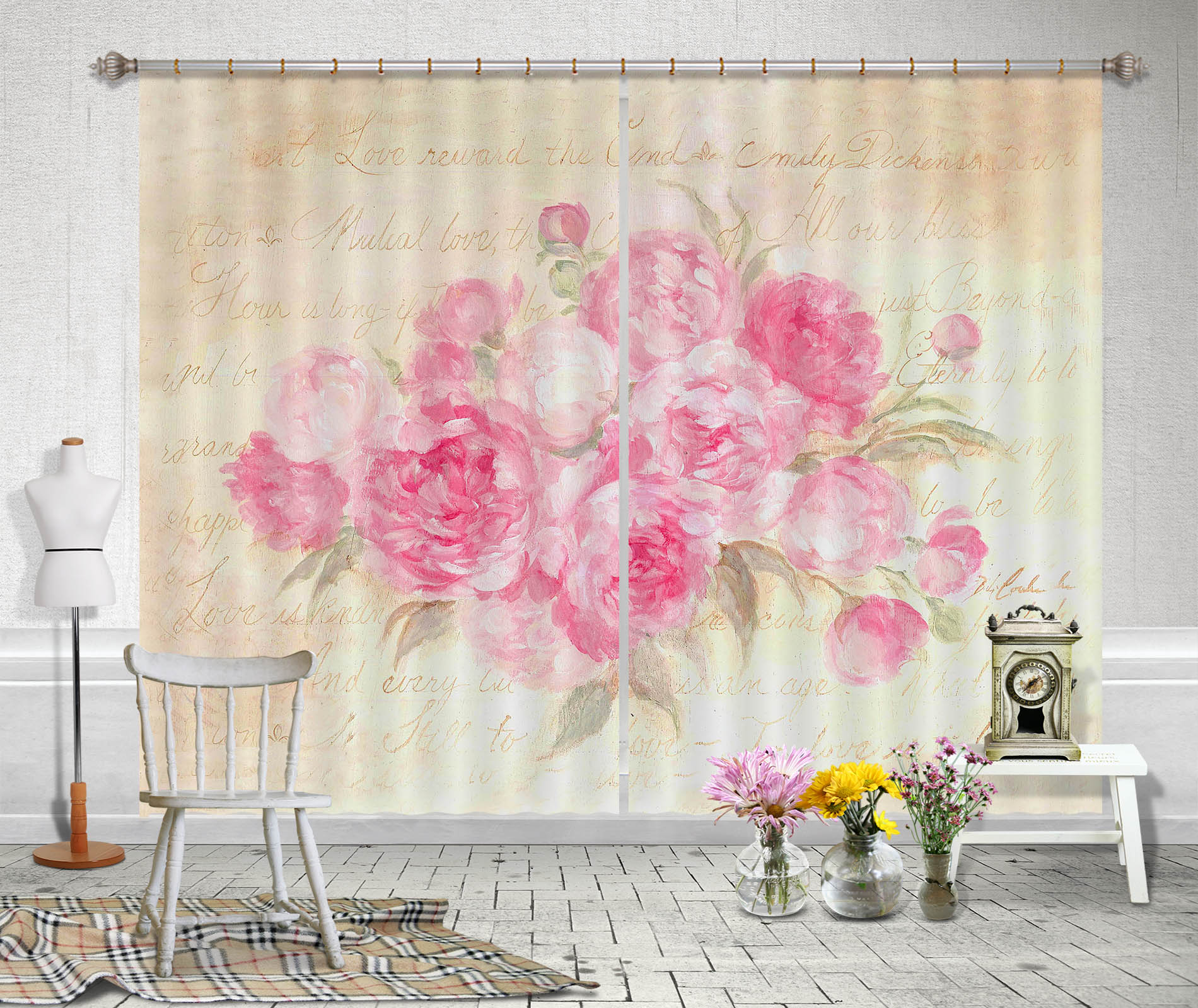 3D Rose Envelope 1022 Debi Coules Curtain Curtains Drapes