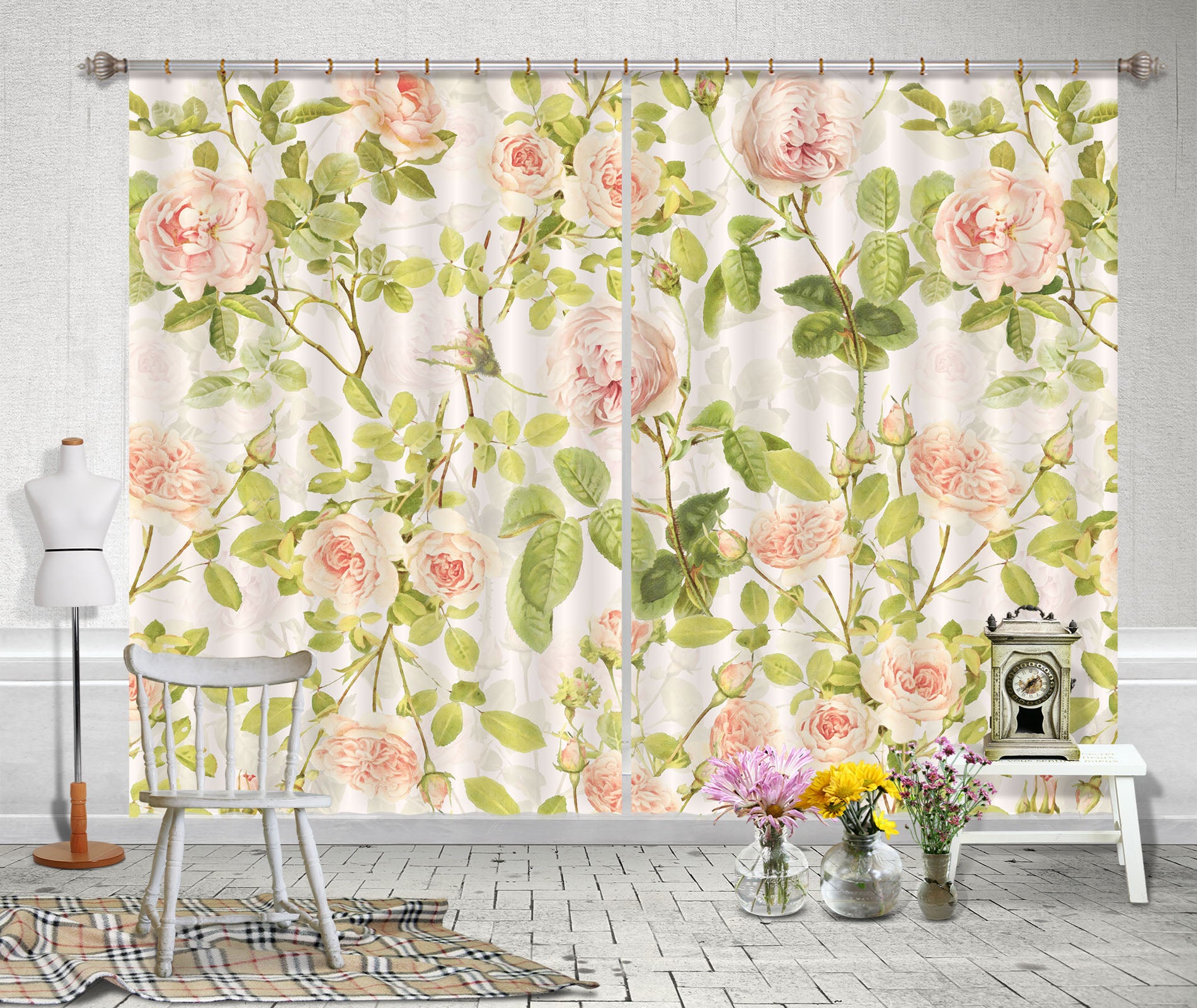 3D Summer Flowers 132 Uta Naumann Curtain Curtains Drapes