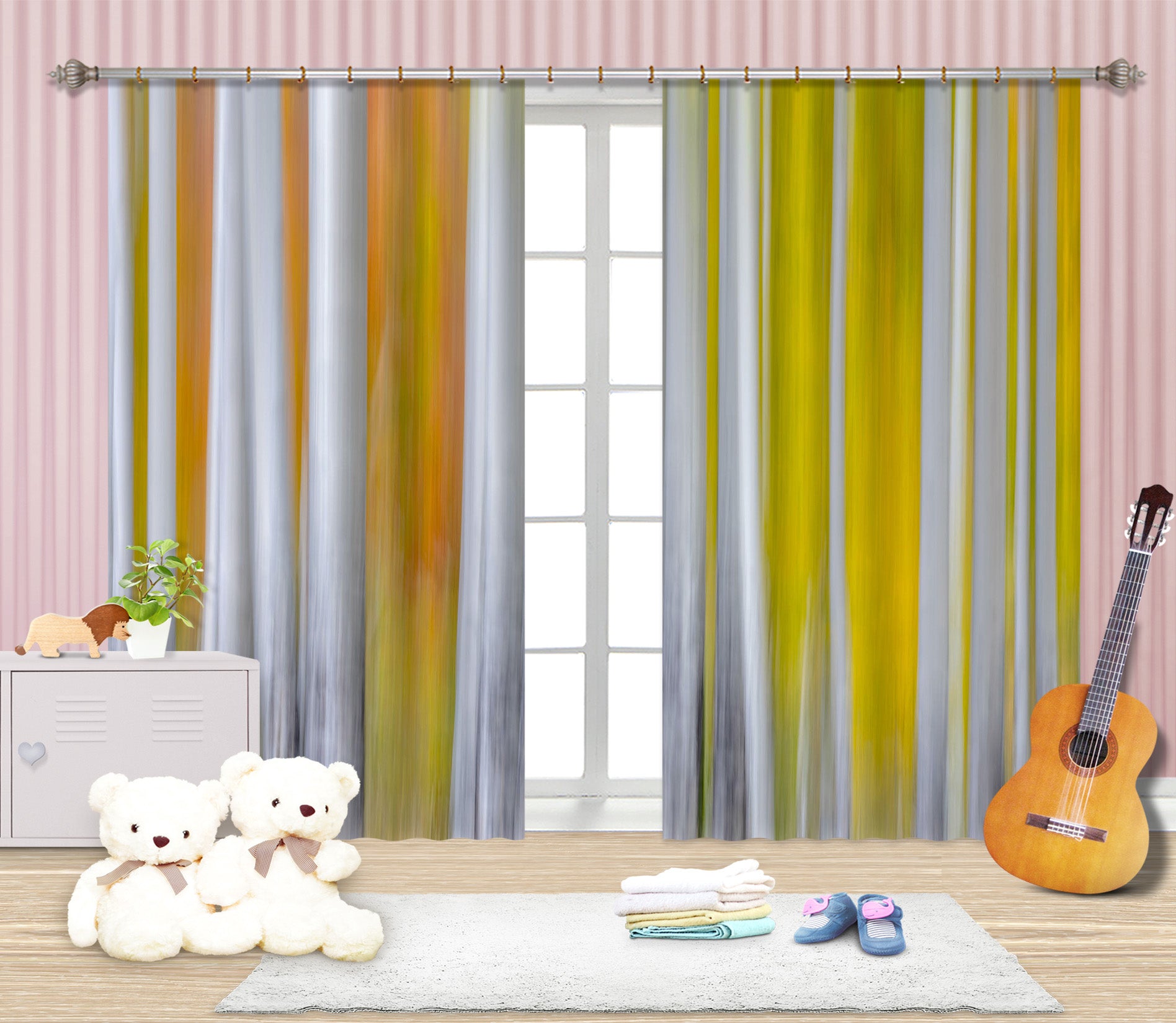 3D Autumn Forest 170 Marco Carmassi Curtain Curtains Drapes