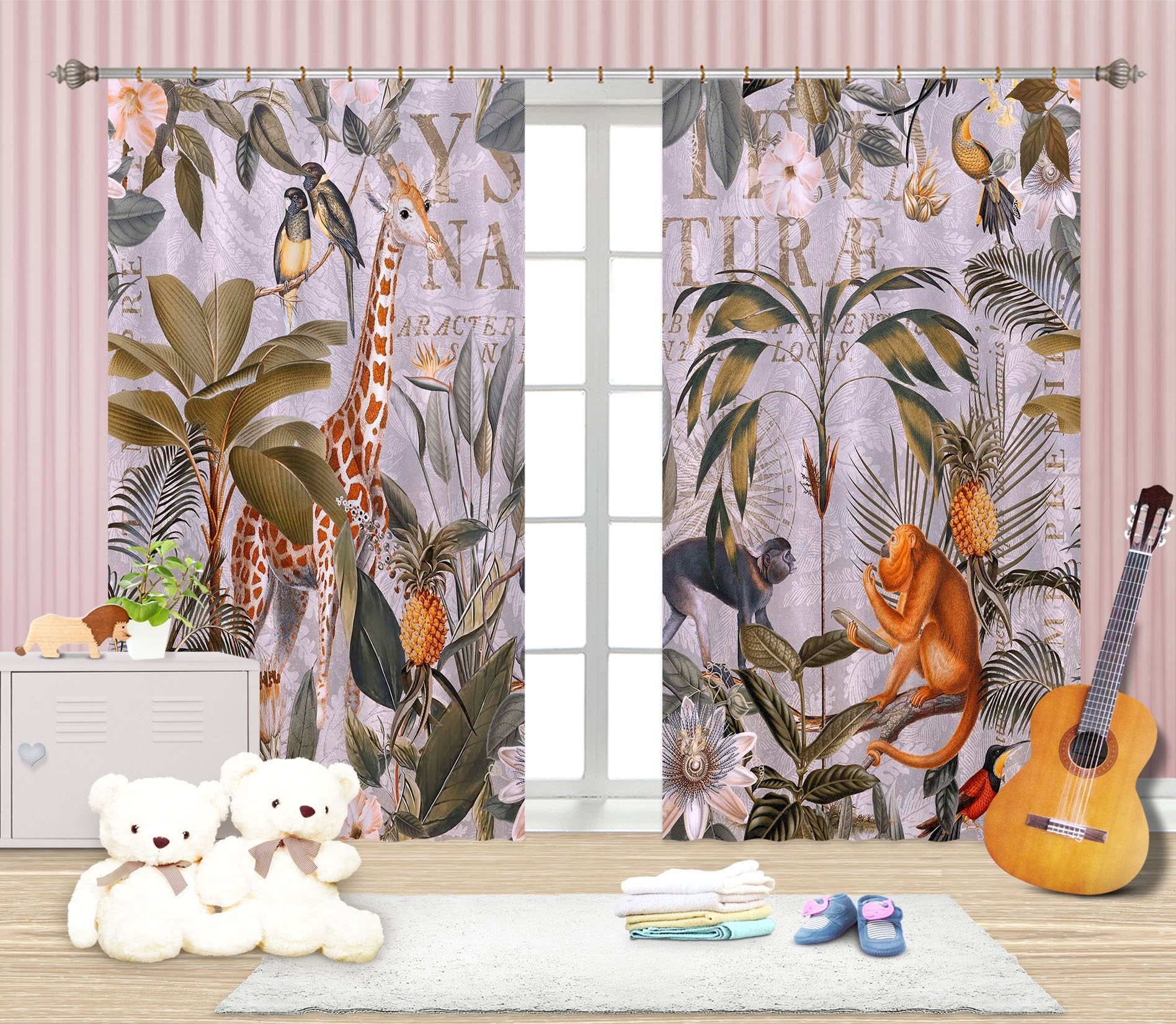 3D Animal Home 078 Andrea haase Curtain Curtains Drapes Wallpaper AJ Wallpaper 