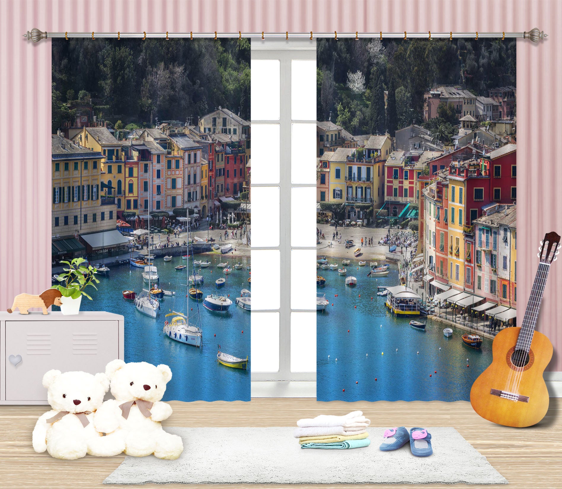 3D River Ship 169 Marco Carmassi Curtain Curtains Drapes