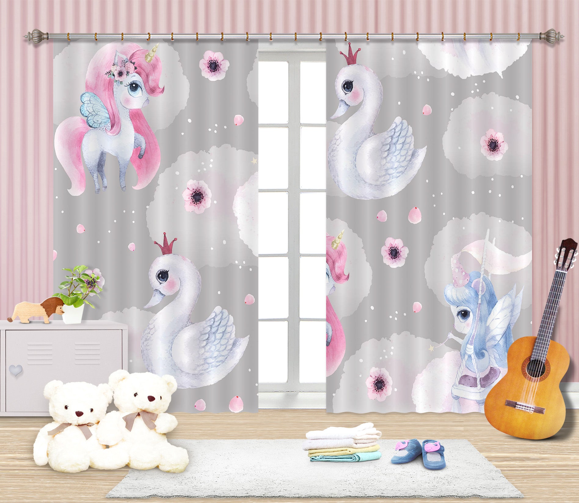 3D Cute Animal 791 Curtains Drapes