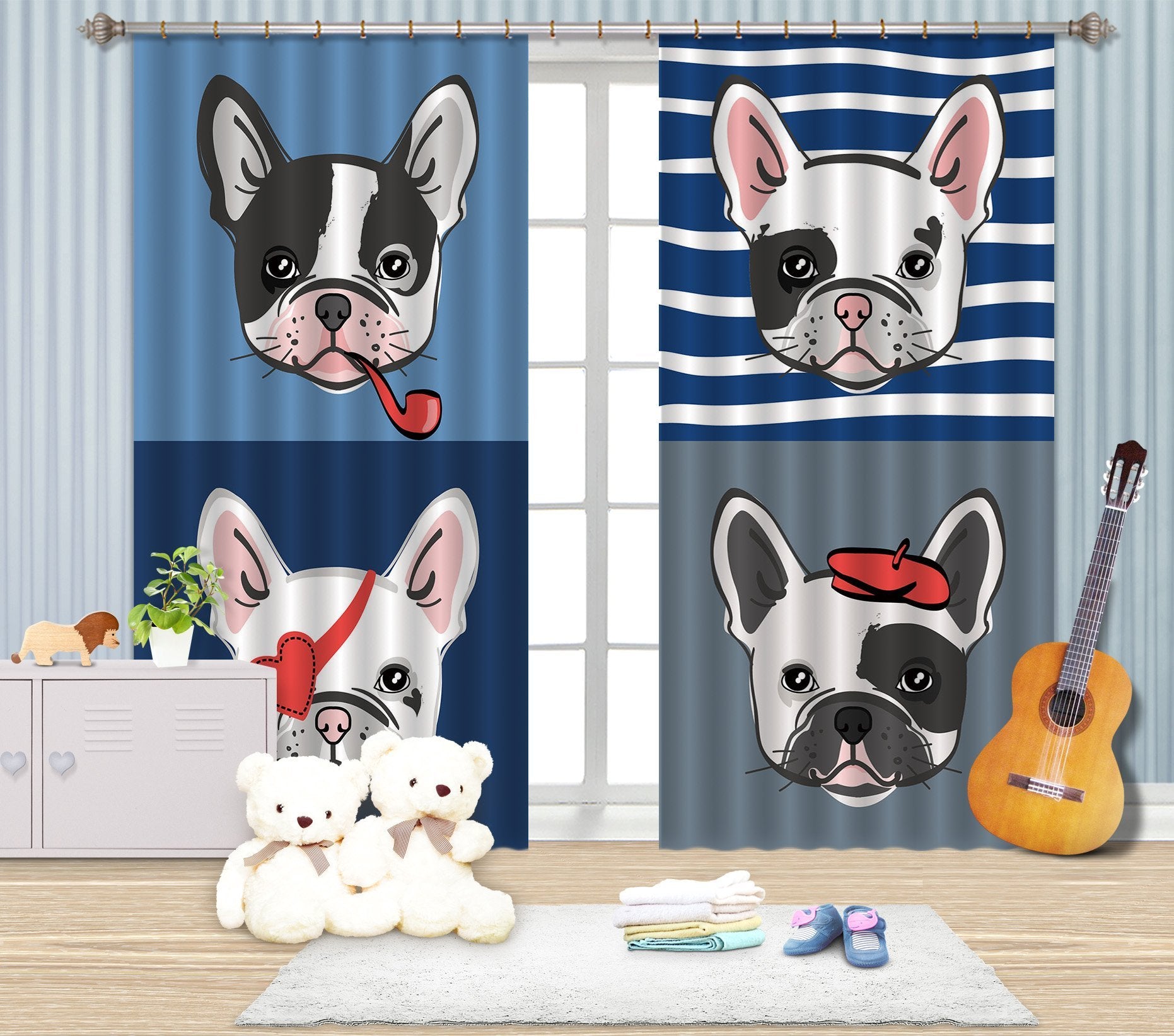 3D Lovely Dogs 2332 Curtains Drapes Wallpaper AJ Wallpaper 