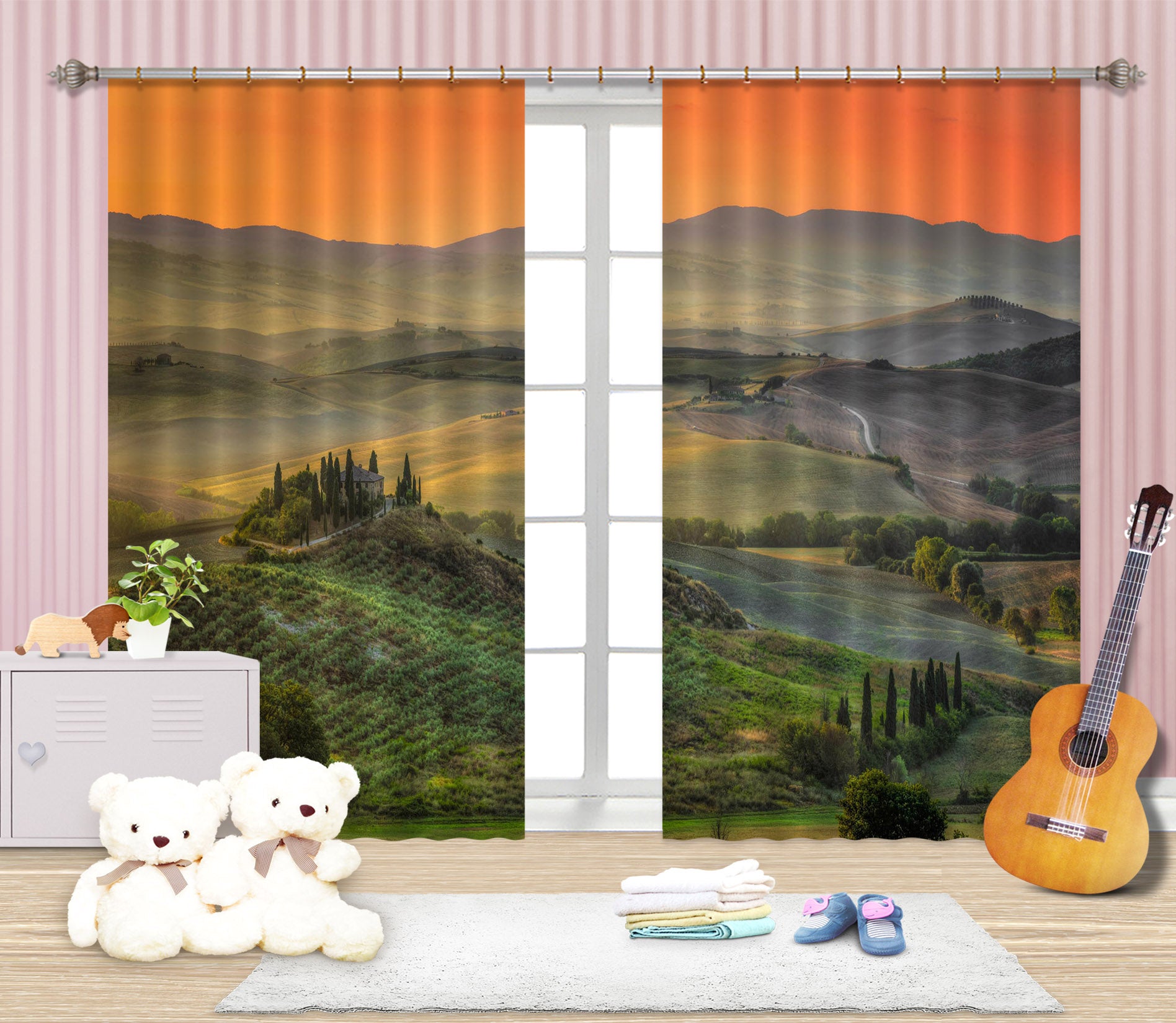 3D Valley At Dusk 104 Marco Carmassi Curtain Curtains Drapes